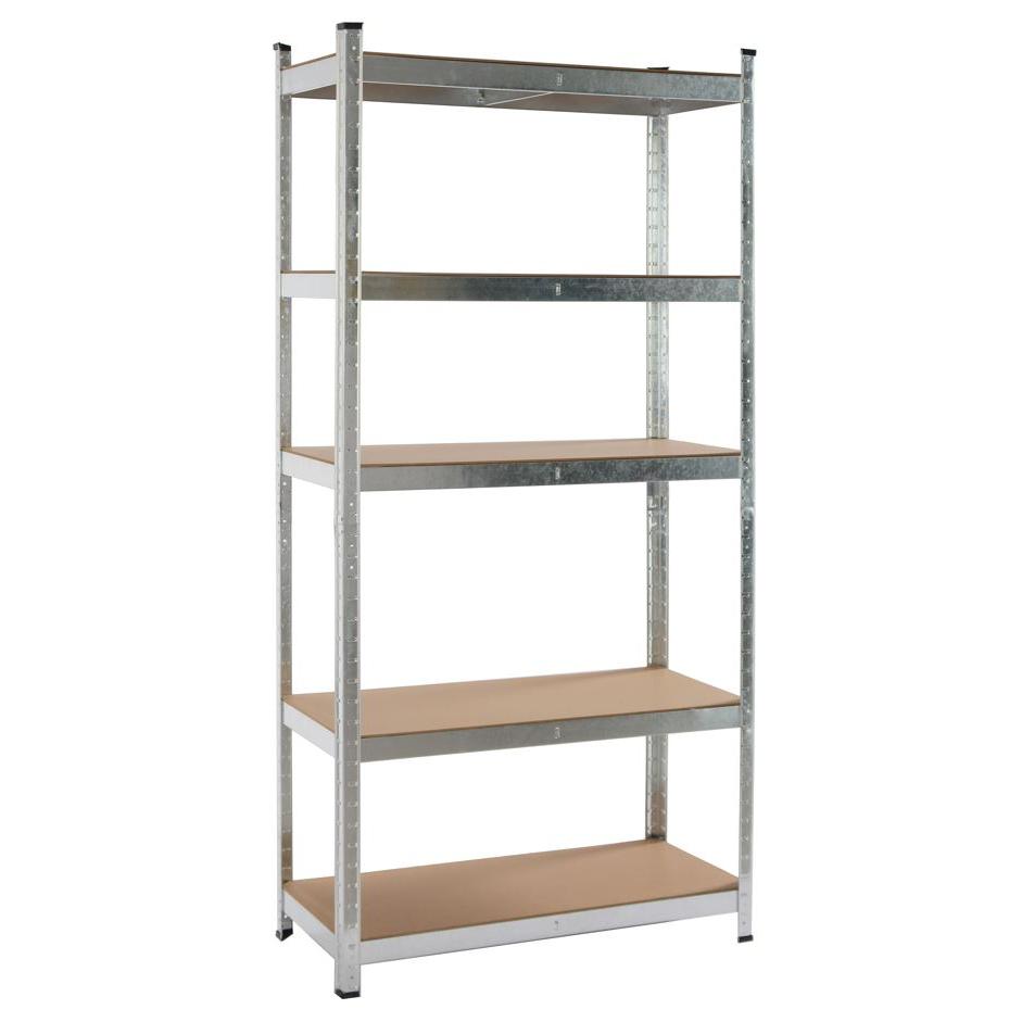 KG KITGARDEN - Estantería Metálica Almacenaje de Acero Galvanizado con 5 Baldas de MDF, 180x120x40cm - GALVA