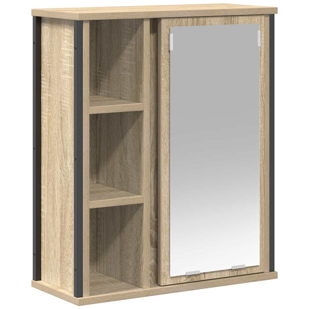 vidaXL Mueble de baño de pared con espejo roble Sonoma 50x21x60 cm