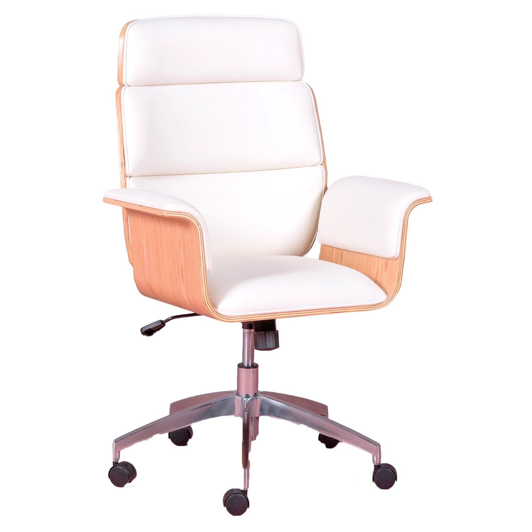 Nest Dream - Silla de oficina para ejecutivos en madera  de arce y tapizada en polipiel - Nordic S