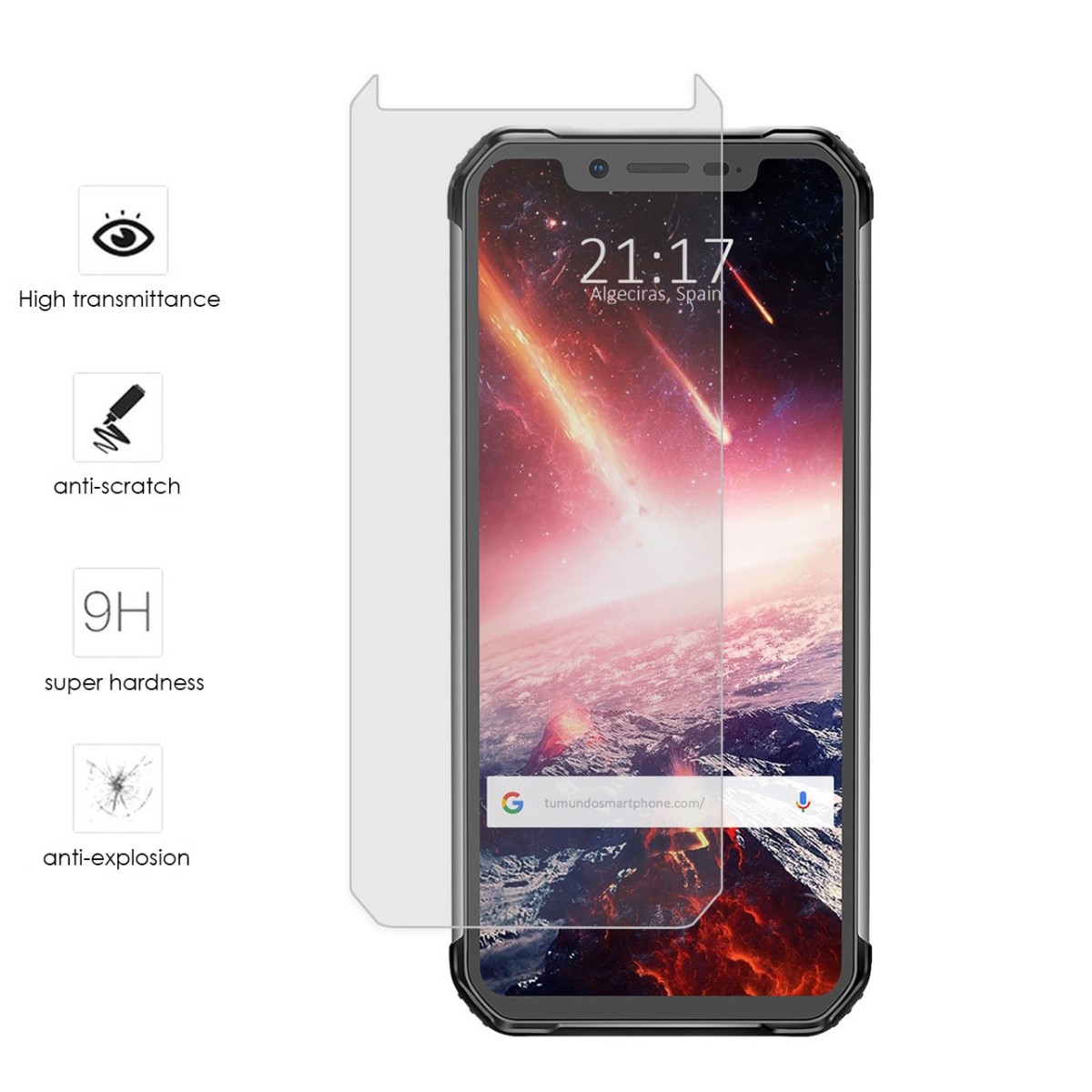 Tumundosmartphone Protector Cristal Templado para Blackview Bv9600 Pro Vidrio