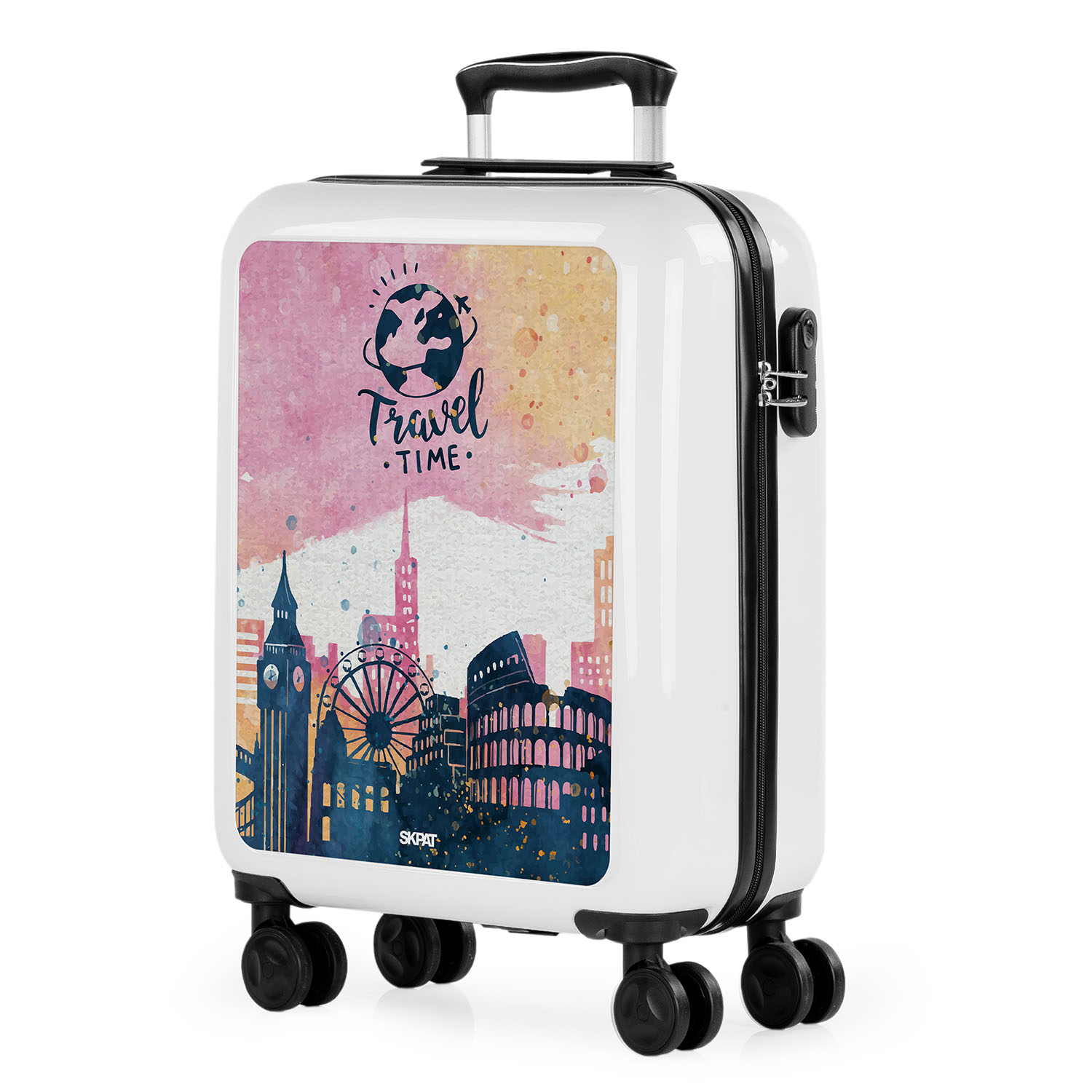 Skpat - Maletas De Viaje Cabina 55X40x20 - Maletas Viaje Cabina 4 Ruedas. Maleta De Cabina Ligera. Maletas De Viaje Infantiles. Maletas Cabina Con Candado Combinacion 132650