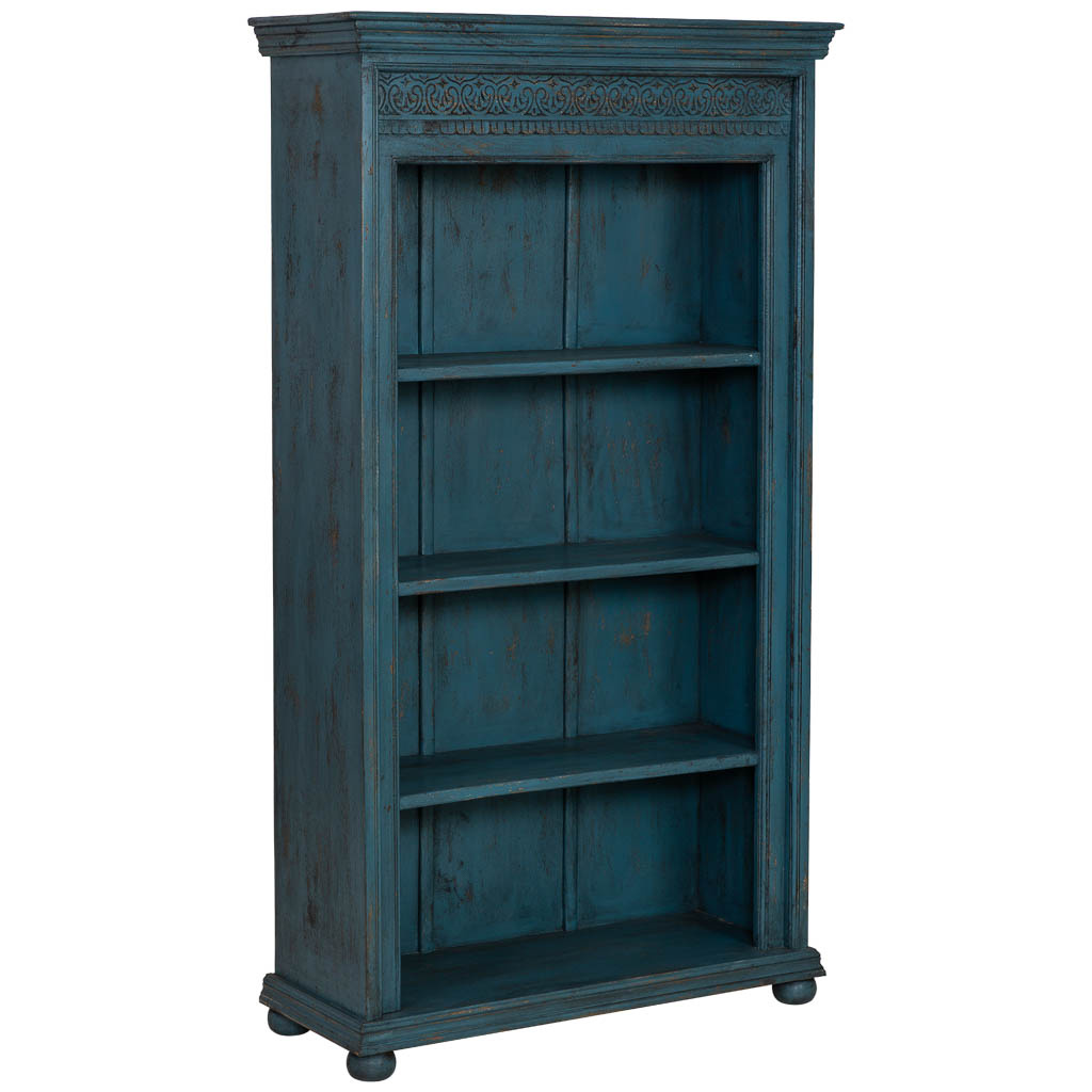Wonderlust Deco - Estantería librería de madera azul 100x40x180h cm Azul 100x40x180h cm