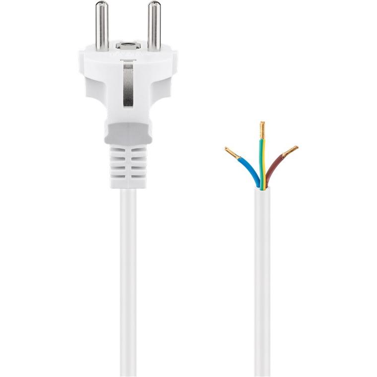 Goobay 51328 cable de transmisión Blanco 1,5 m Enchufe tipo F CEE7/7