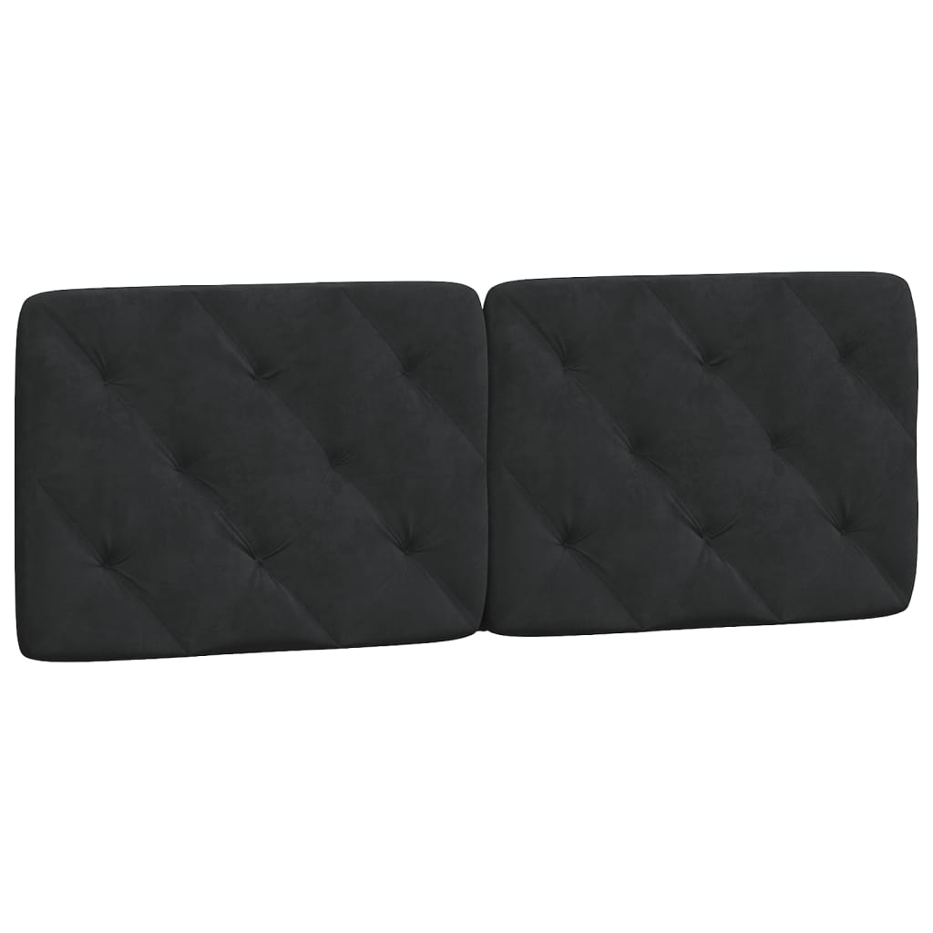 vidaXL Cabecero de cama acolchado terciopelo negro 140 cm
