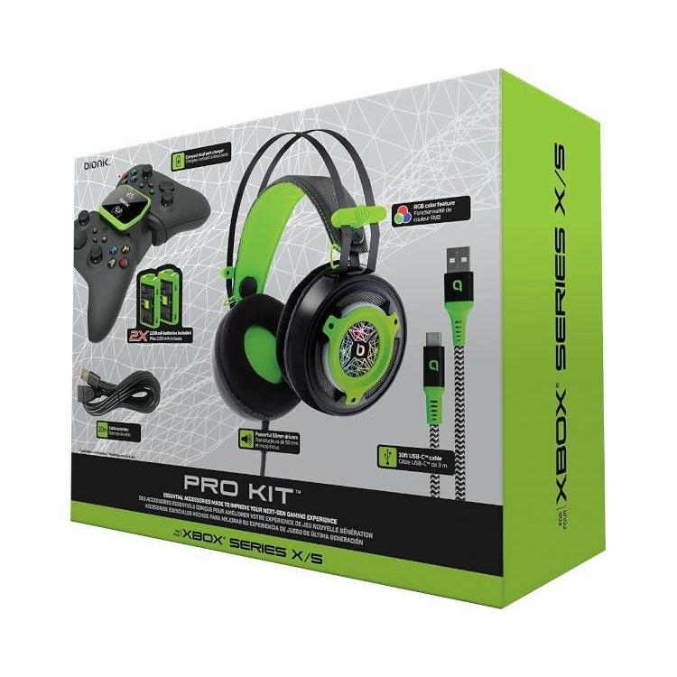 BIONIK PRO KIT 5 EN 1 (HEADSET+BASE DE CARGA DOBLE+2 BATERIAS+CABLE DE CARGA 3M+CABLE EXTENSIBLE)