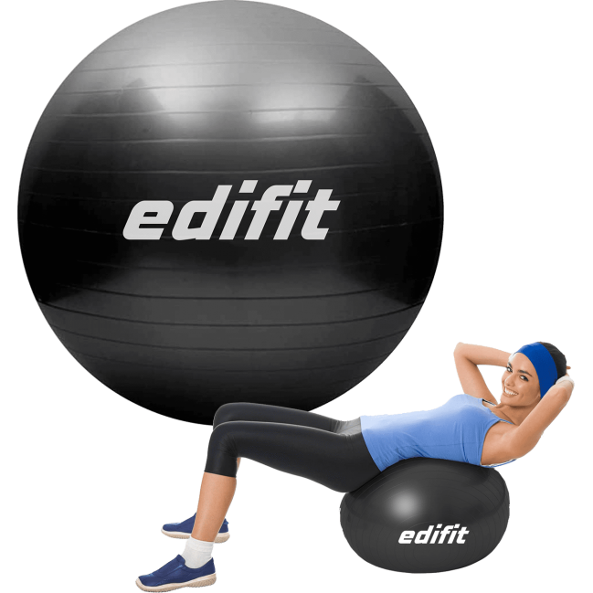 edifit - Pelota de Pilates, Yoga y Fitness Edifitm 55, 65 o 75 cm, embarazo, incluye inflador