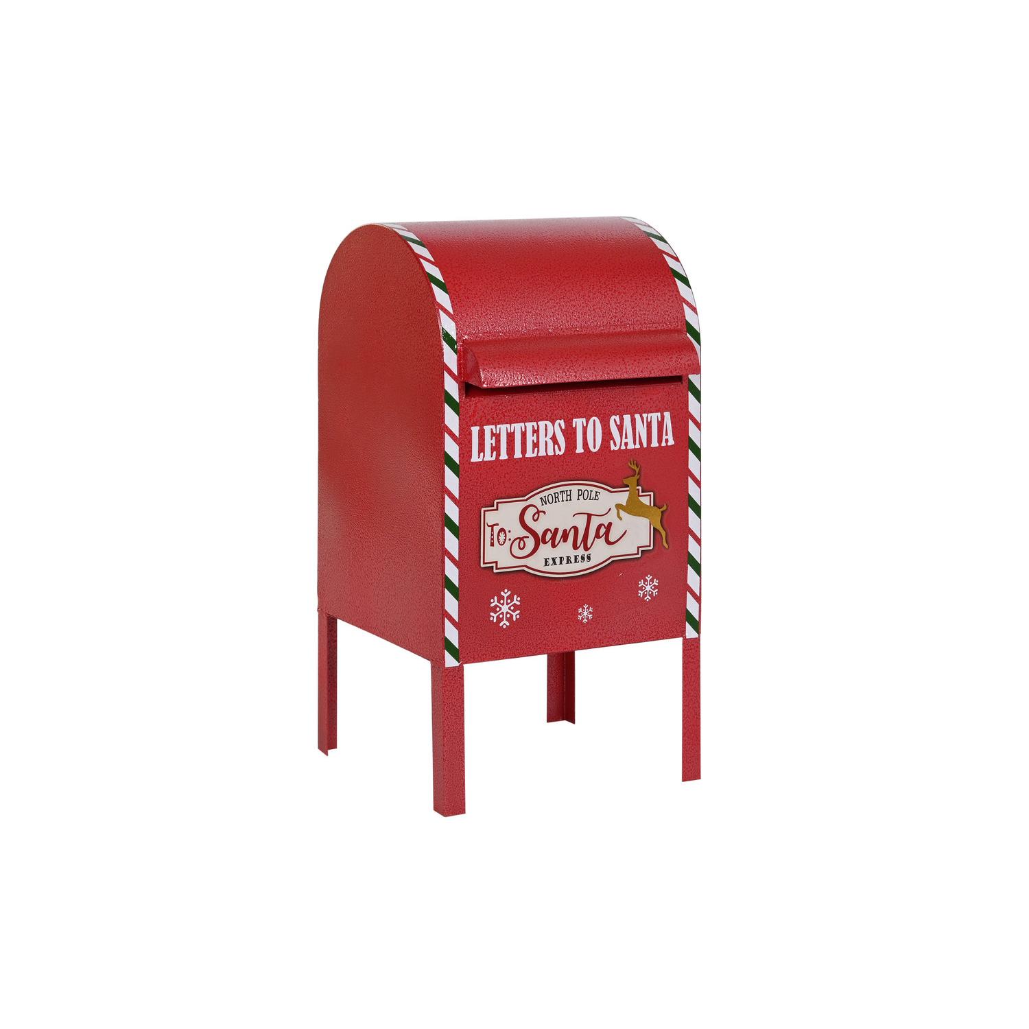 Buzon Metal 29X24X52 Rojo, Decoracióna de navidad para todos los hogares, Navidad Tradicional