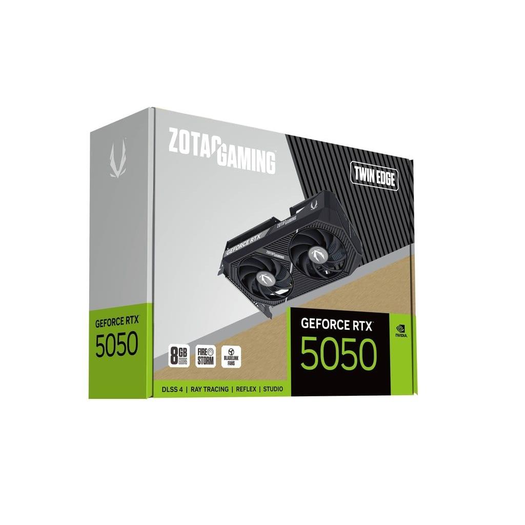 Zotac - Tarjeta Gráfica RTX 5050 8GB Twin Edge GDDR6 para PC con refrigeración dual, HDMI + 3 DisplayPort, resolución hasta 7680x4320, arquitectura NVIDIA de última generación