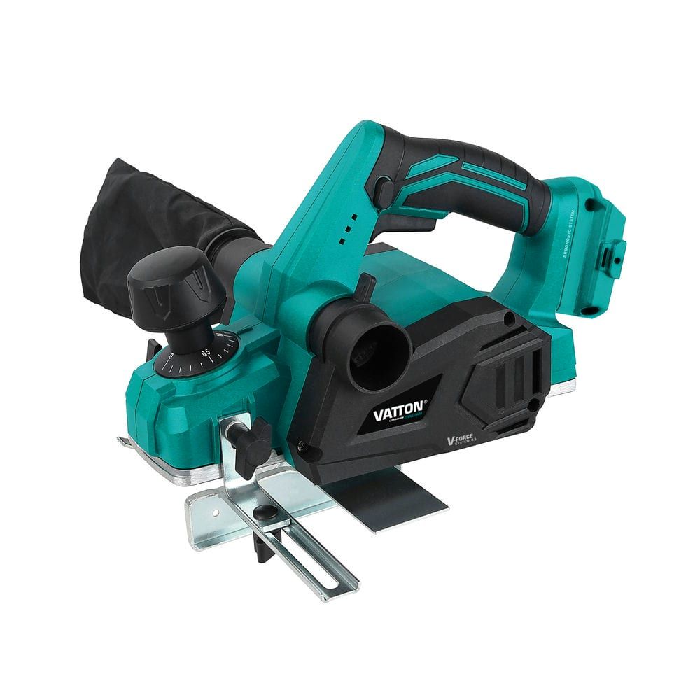 Cepillo a Batería VATTON 20V - Bolsa recoge-virutas - Guía paralela de borde y de profundidad - Llave Fija y Llave Allen