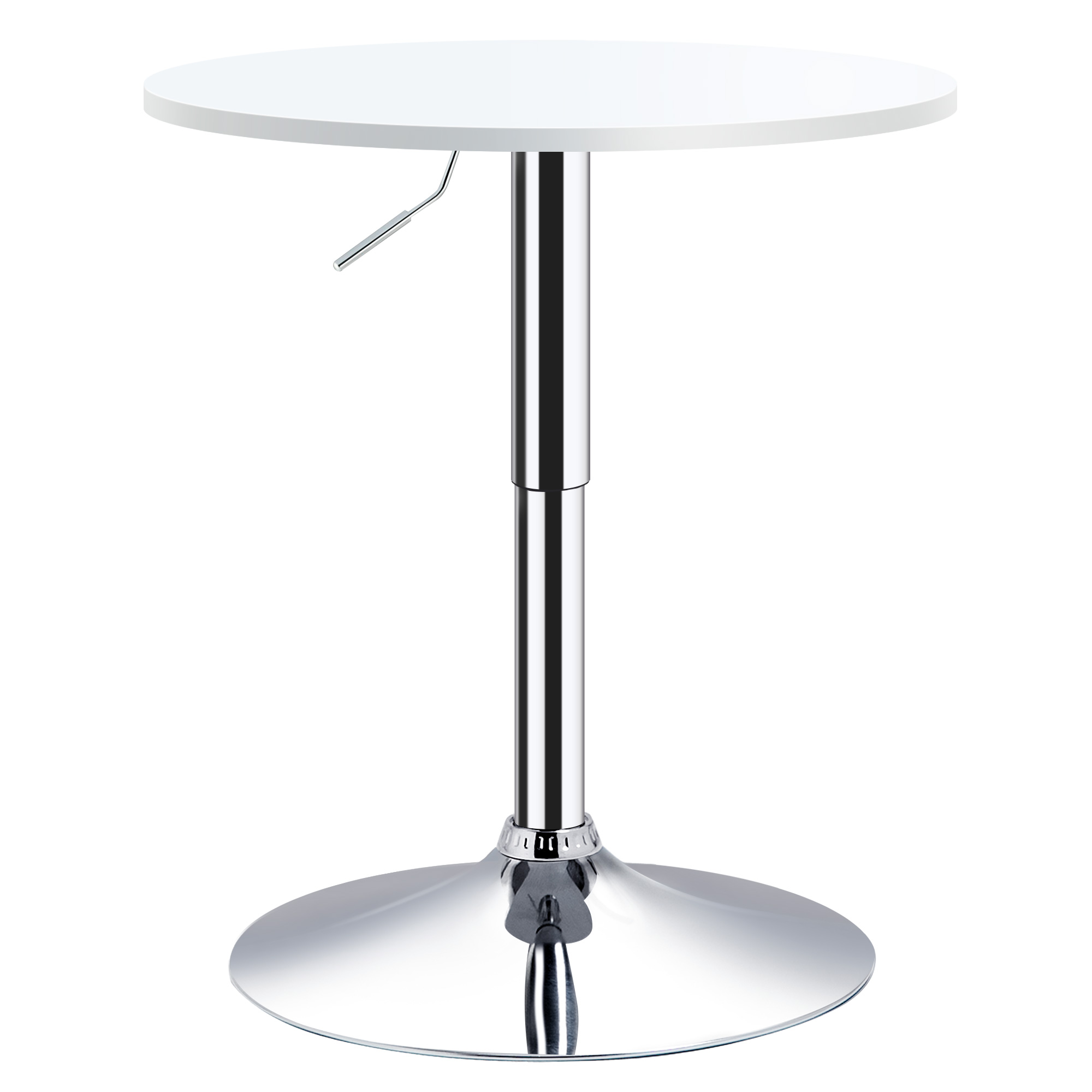 HOMCOM Mesa de Bar Regulable en Altura con Base Redonda y Antideslizante para Cocina Comedor Ø60x69-93 cm