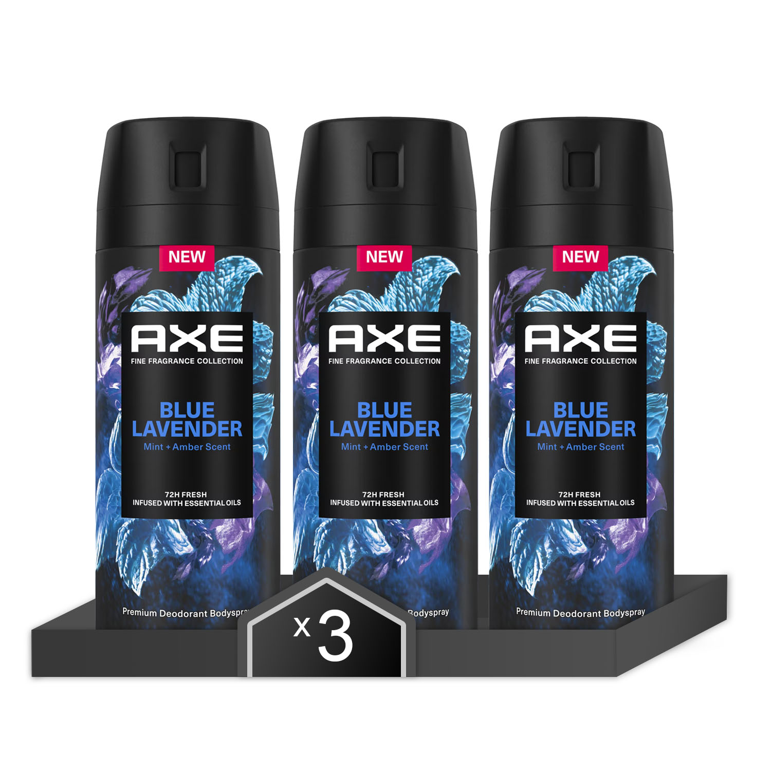 Axe - Axe Desodorante Blue Lavender Fragancia Premium 150ml - Pack de 3