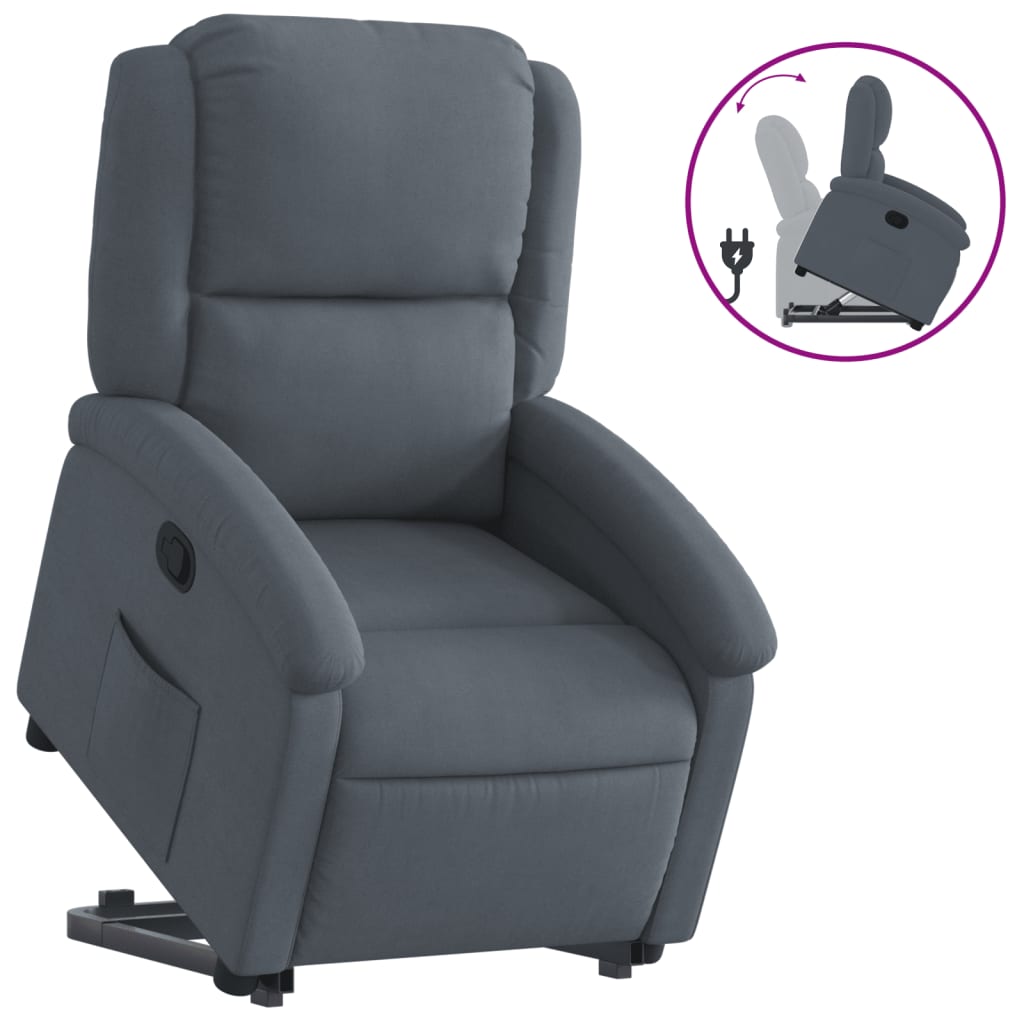 Vidaxl Sillón Reclinable Elevable Terciopelo Gris Claro