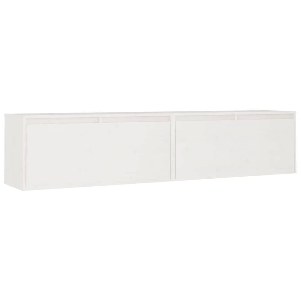 vidaXL Armario de pared 2 uds madera maciza de pino 80x30x35 cm Marrón, Blanco, Negro Mueble Almacenaje Estantería para Oficina, Estudio, Dormitorio Estantería/Librería/ mueble de Almacenamiento