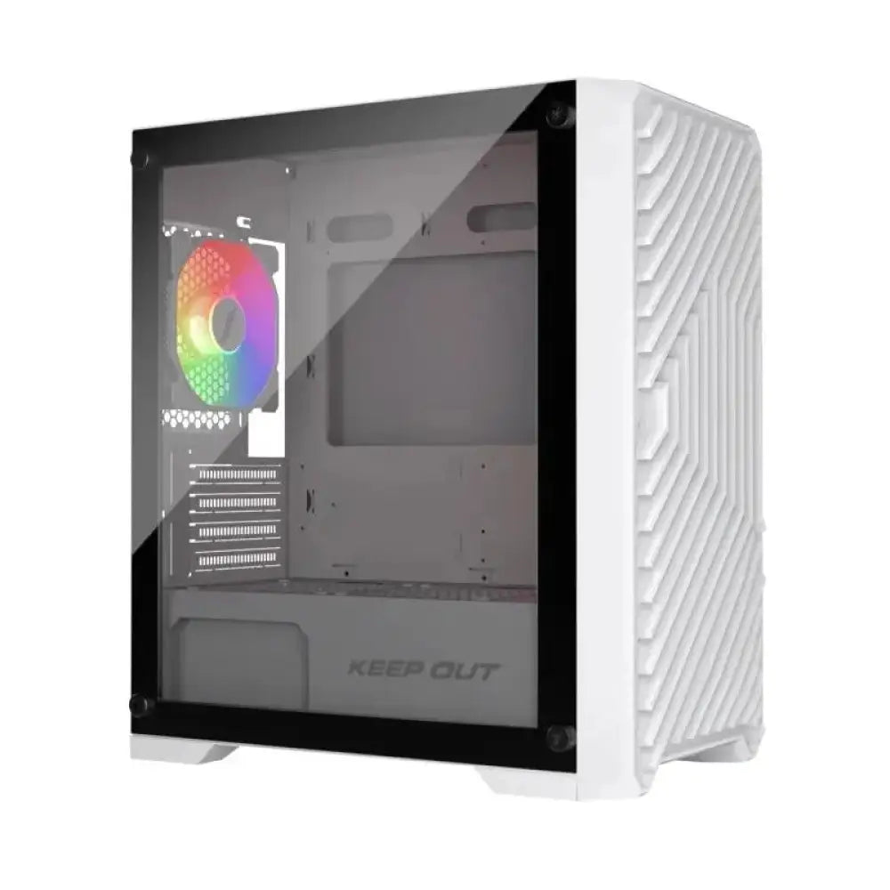 Torre PC Caja PC Gaming Keep Out XC-220 Glass Micro-ATX ARGB Blanco Vidrio Templado
