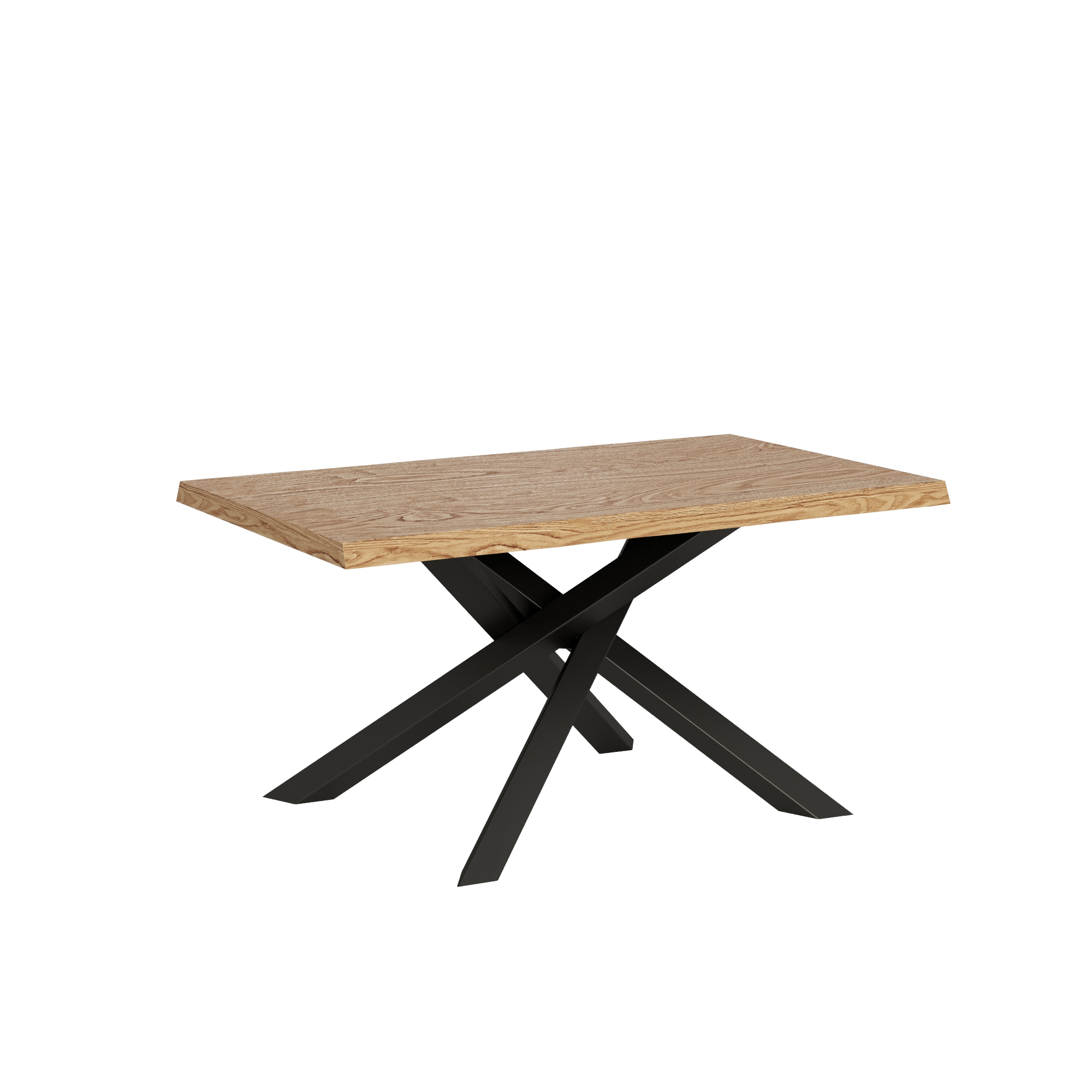 Mesa extensible 90x160/260 cm Versalux roble descortezado patas antracita - Itamoby