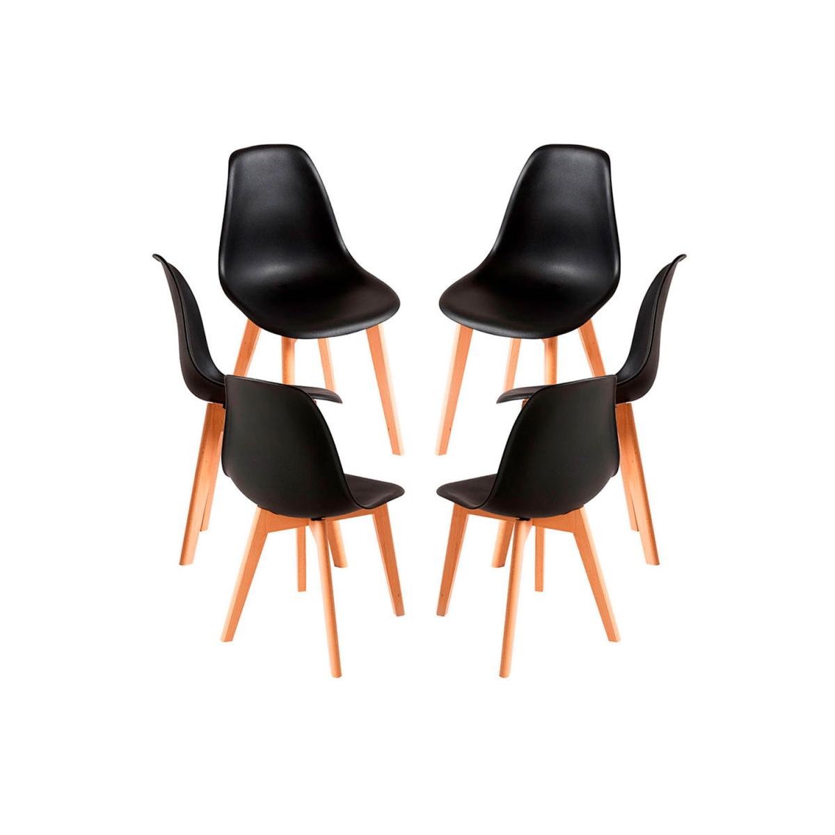 Regalos Miguel - Packs Sillas Comedor - Pack 6 Sillas Kelen - Negro