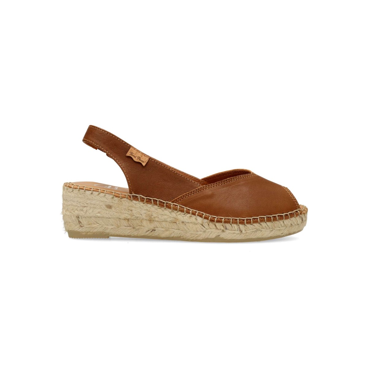 Toni Pons - Sandalia alpargata piel metalizada para mujer con cuña de 5 cm, suela de yute natural sobre goma y planta acolchada en piel, estilo esparteña moderna veraniega