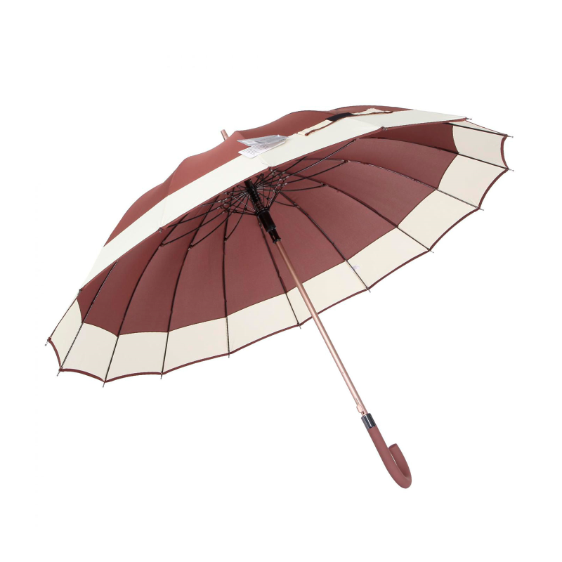 Paraguas plegable - mango curvo - Fabricado en poliéster - Características:  Antiviento, apertura automática, 8 varil