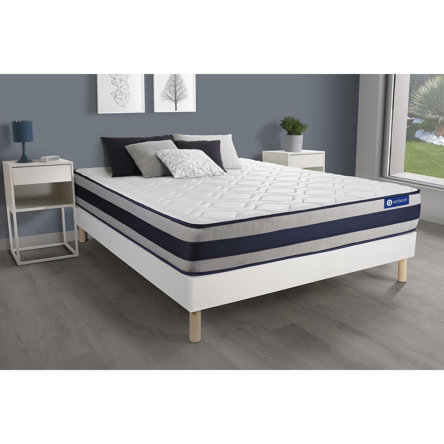 Pack colchón Actiflex ergo 120x220cm + Somier multiláminas, Muelles ensacados y espuma viscoelástica, 3 zonas de confort