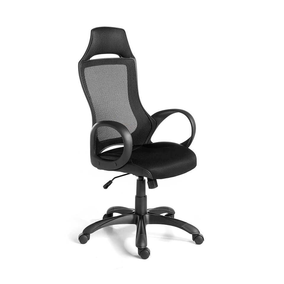 ANGEL CERDÁ 4074C Silla oficina giratoria negro , Negro , Tela , 63 x 64 x 120/132 cm.