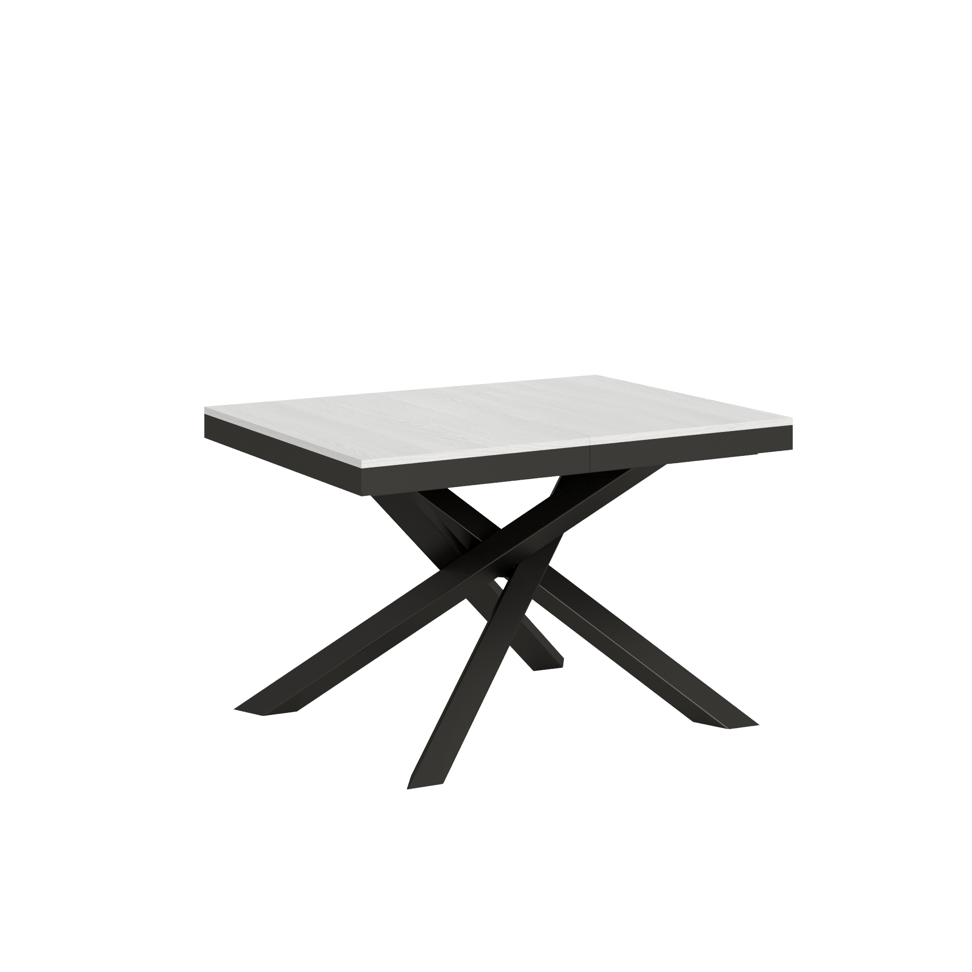 Mesa extensible 90x120/224 cm Volantis Evolution Blanco Fresno Estructura Antracita - Itamoby