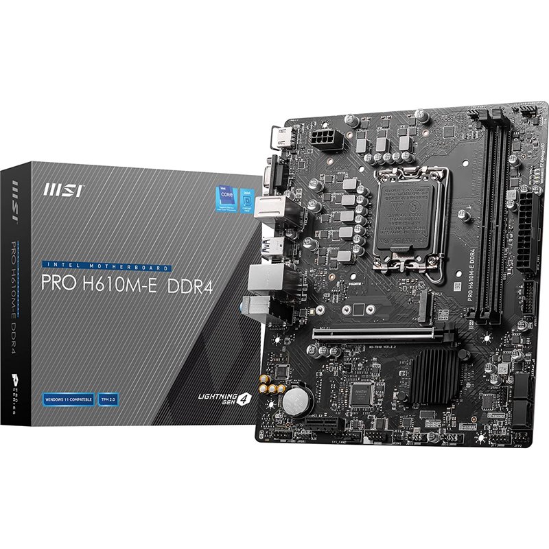 Msi Pro H610m-e Ddr4 Placa Base Intel H610 Lga 1700 Micro Atx