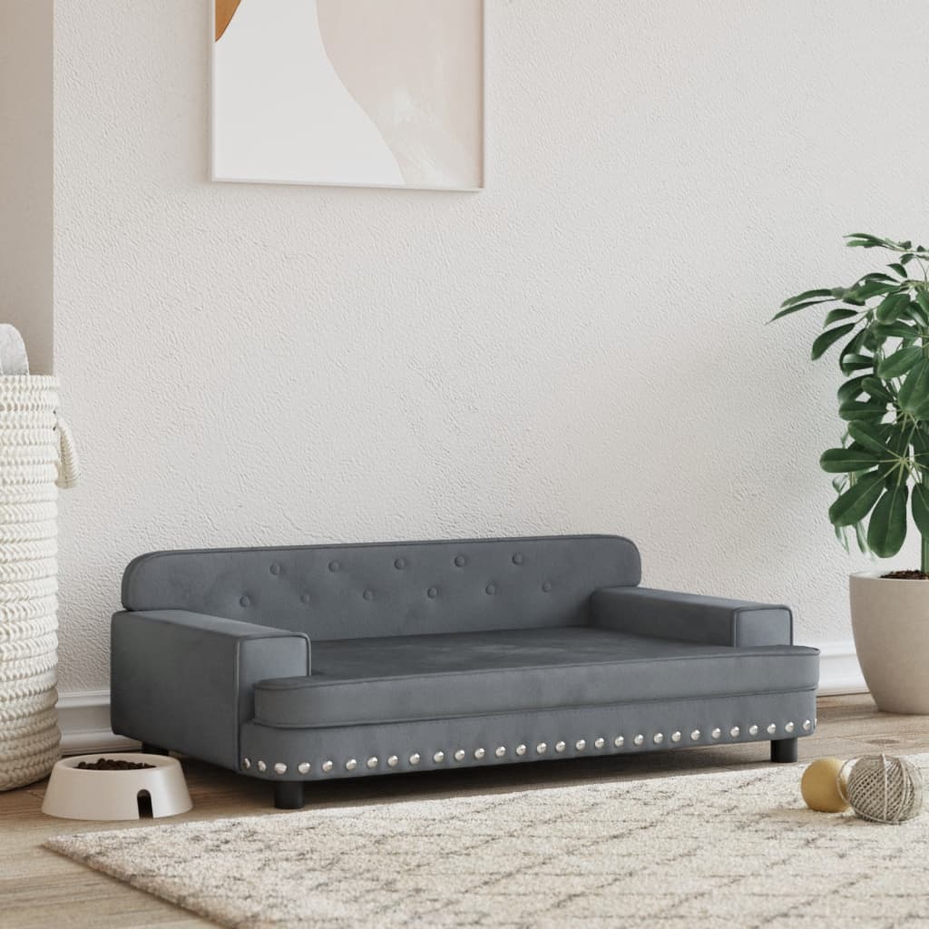 vidaXL Cama para perros de terciopelo 90x53x30 cm sofá para perros Color Azul,  Crema,  Gris claro y mas