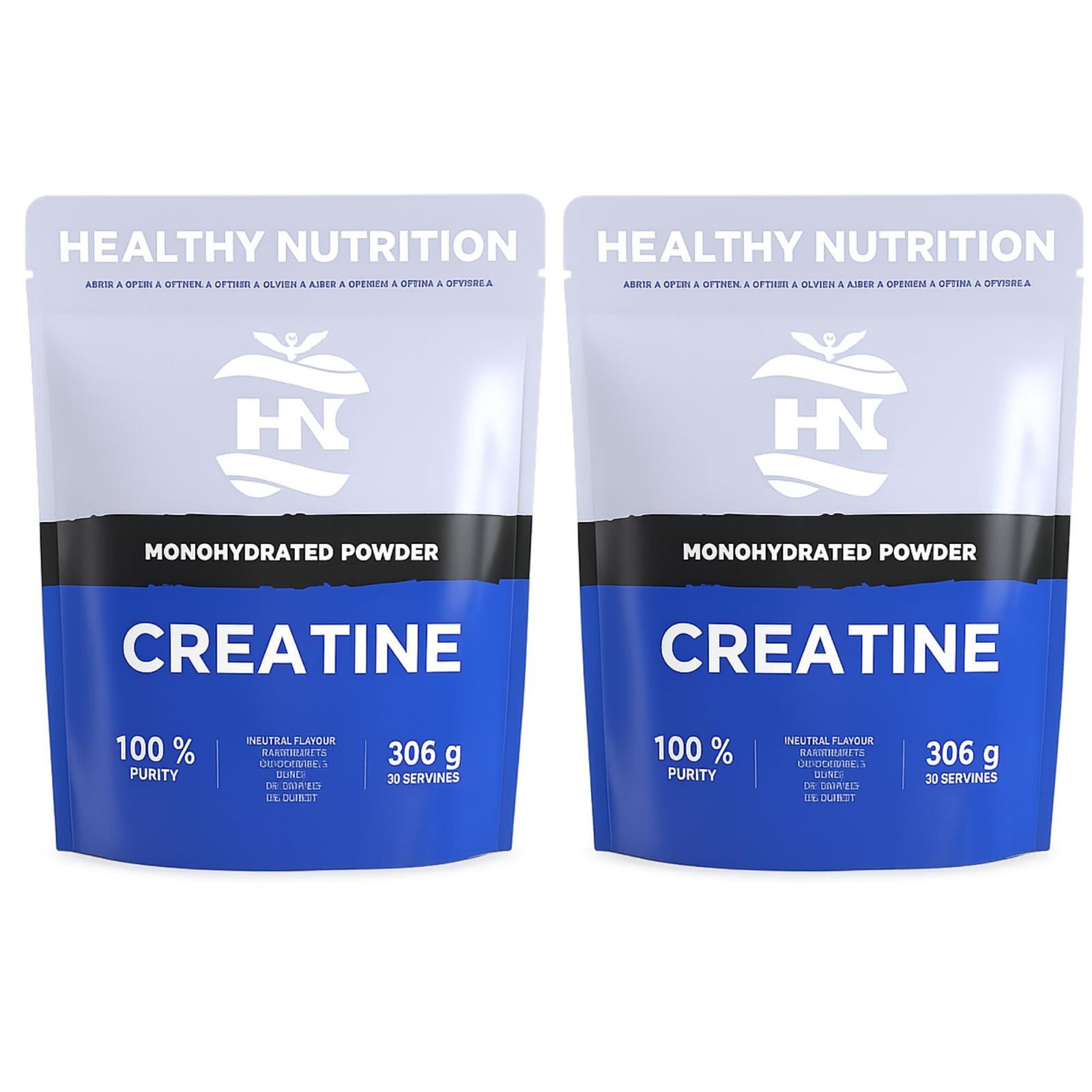 Creatina Monohidrato en Polvo (180 Dosis) - Creatina Pura sin Sabor - Suplemento Deportivo para Masa Muscular - Sin Aditivos ni Alérgenos (Pack de 2)