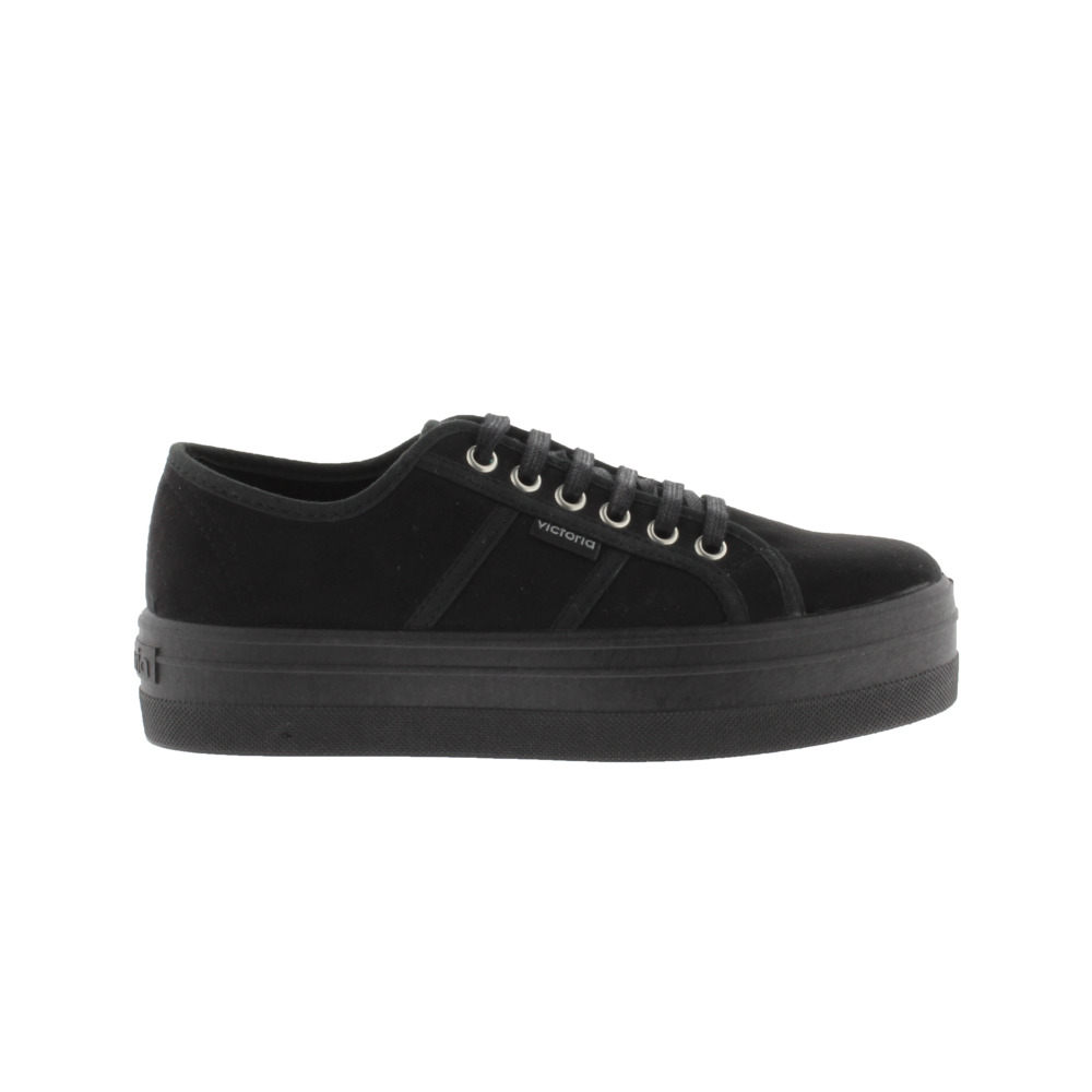 Victoria Barcelona Zapatillas de antelina reciclada con plataforma y cordones al tono 109205