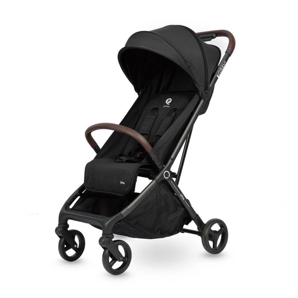 Silla de paseo premium Qplay Grav Negro – Plegado por gravedad, compacta y hasta 22 kg