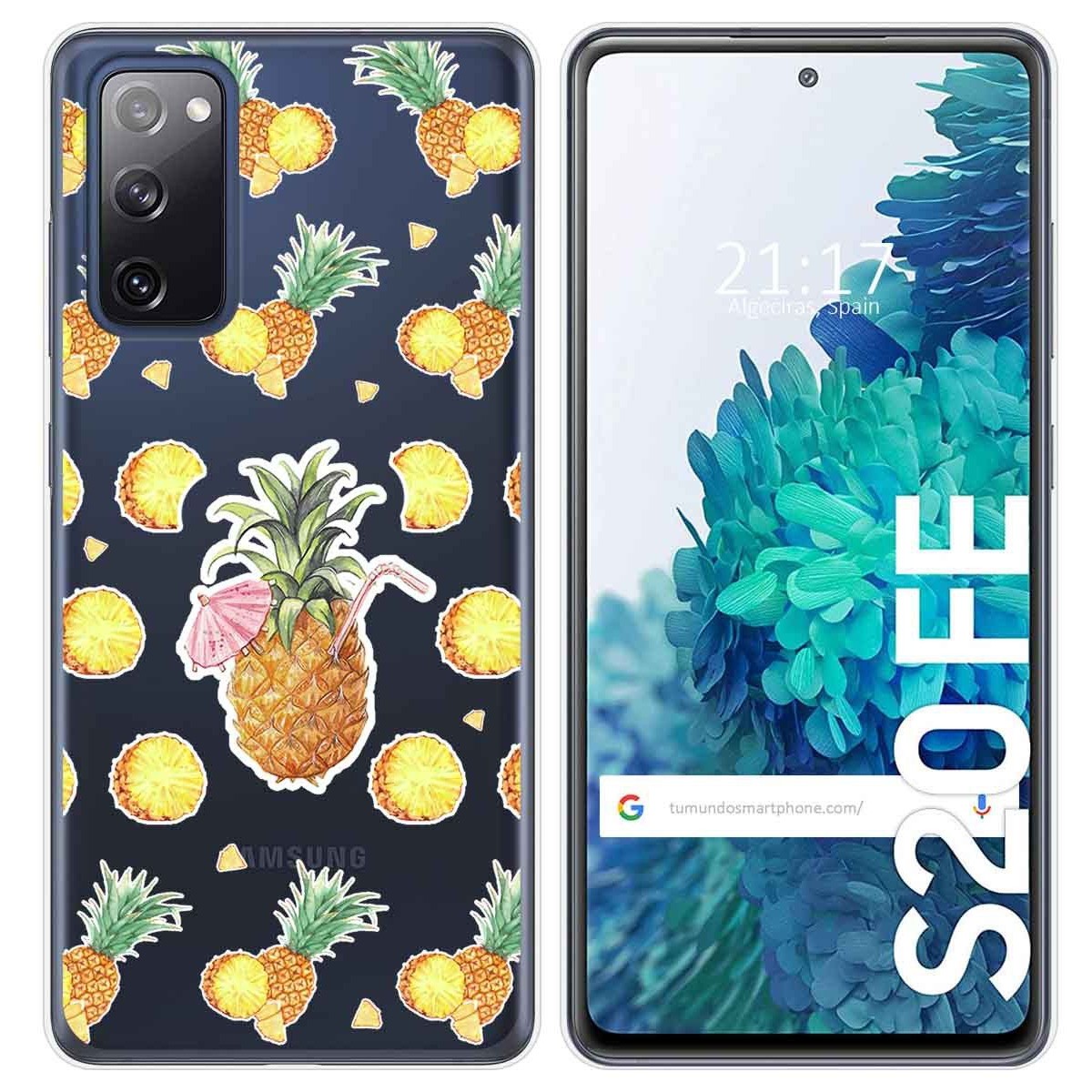 Tumundosmartphone Funda Gel Transparente para Samsung Galaxy S20 FE diseño Piña Dibujos