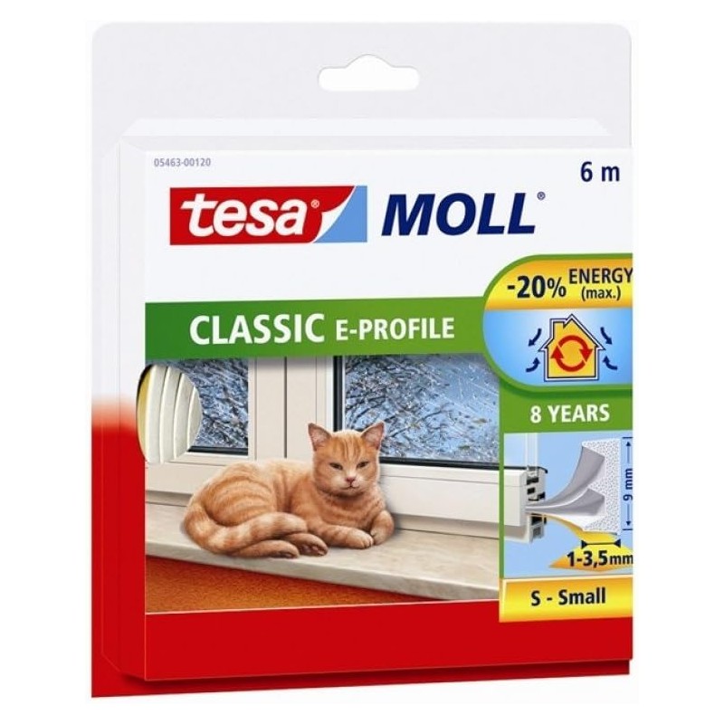 Cinta Tesa Tape Moll Burlete Caucho Perfil E Blanco 6M X 9mm