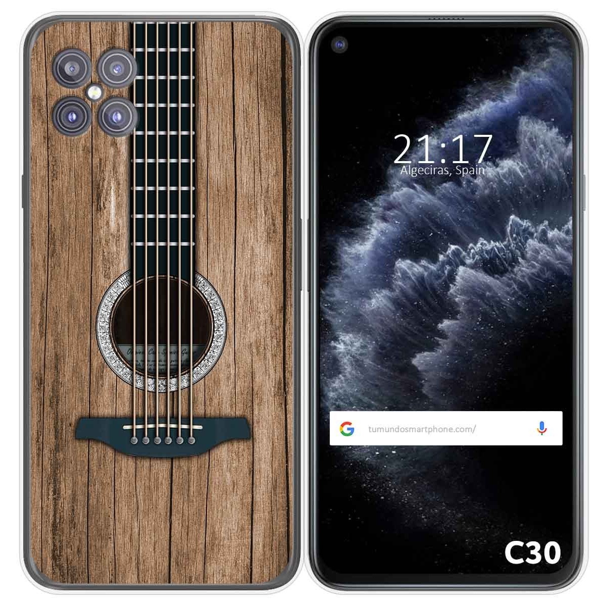 Tumundosmartphone Funda Gel Tpu para Cubot C30 diseño Madera 11 Dibujos