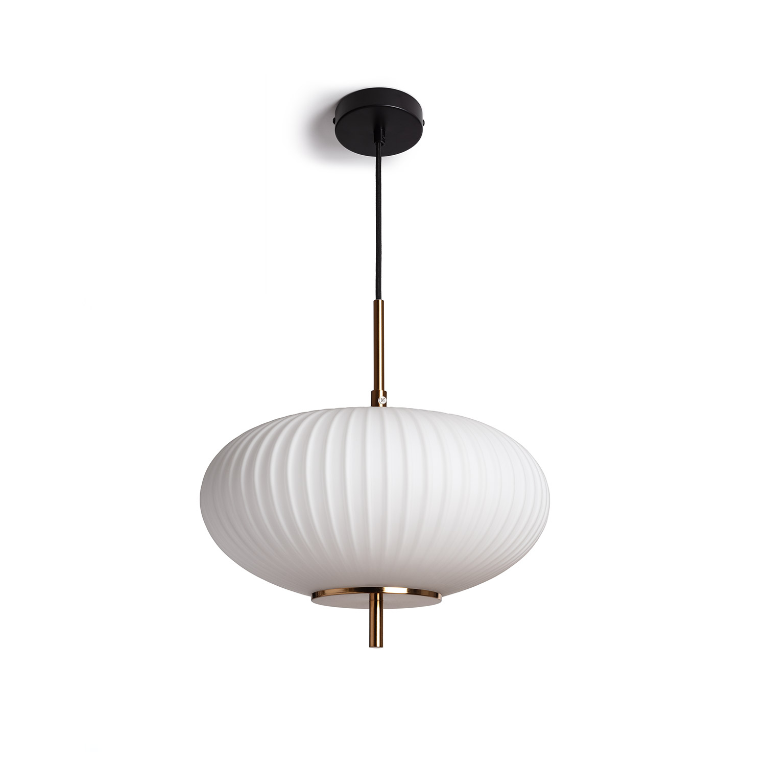 Ledkia Lámpara Colgante Metal y Cristal Beca Oblade Negro