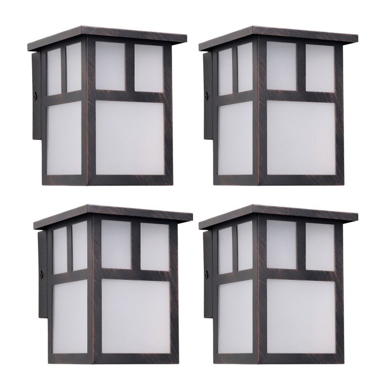 Aplique de Pared Exterior FORLIGHT OSAKA Rústico Japonés LED IP23 Marrón Óxido