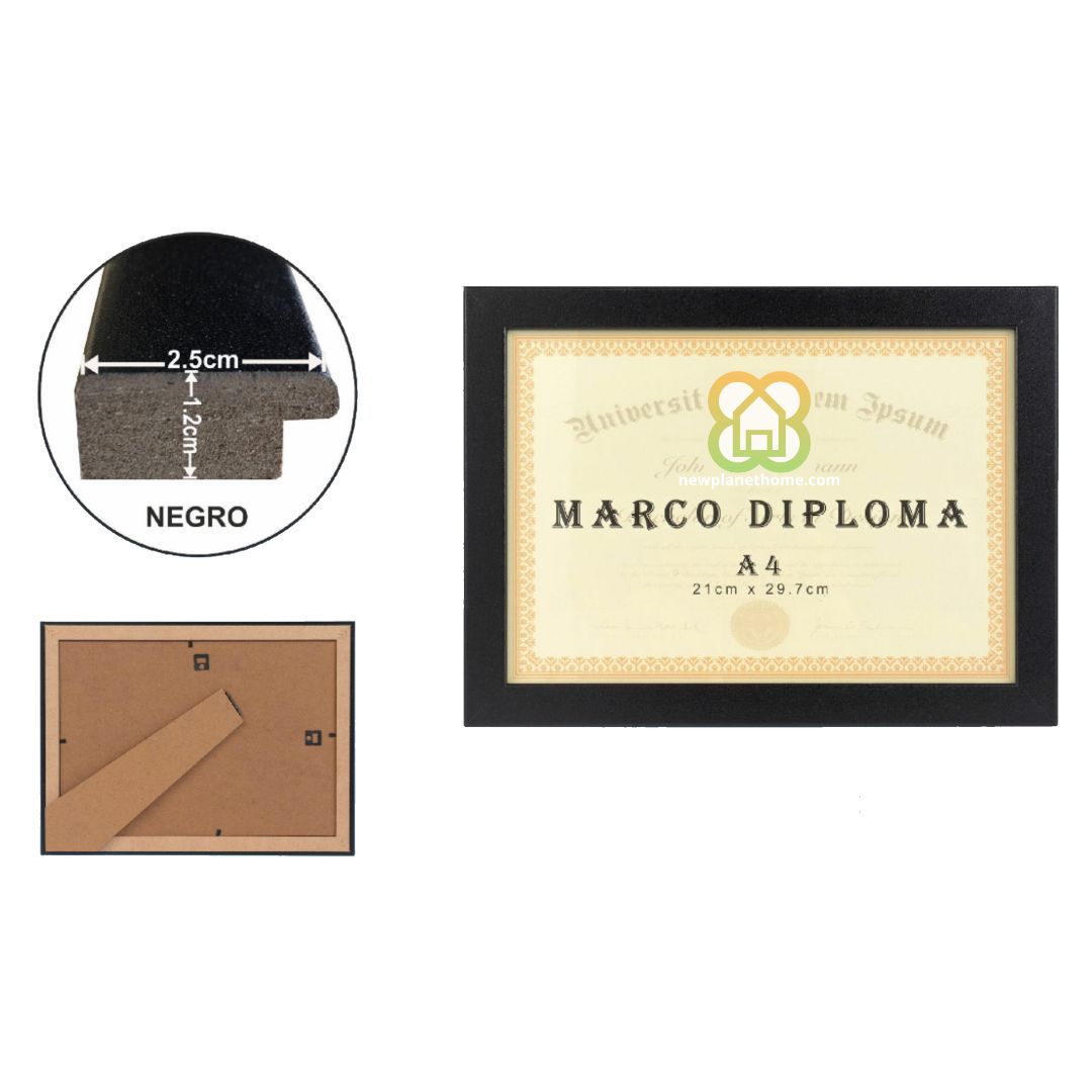 Marco Diploma Madera Roble Natural A4/A3 – NEW PLANET HOME