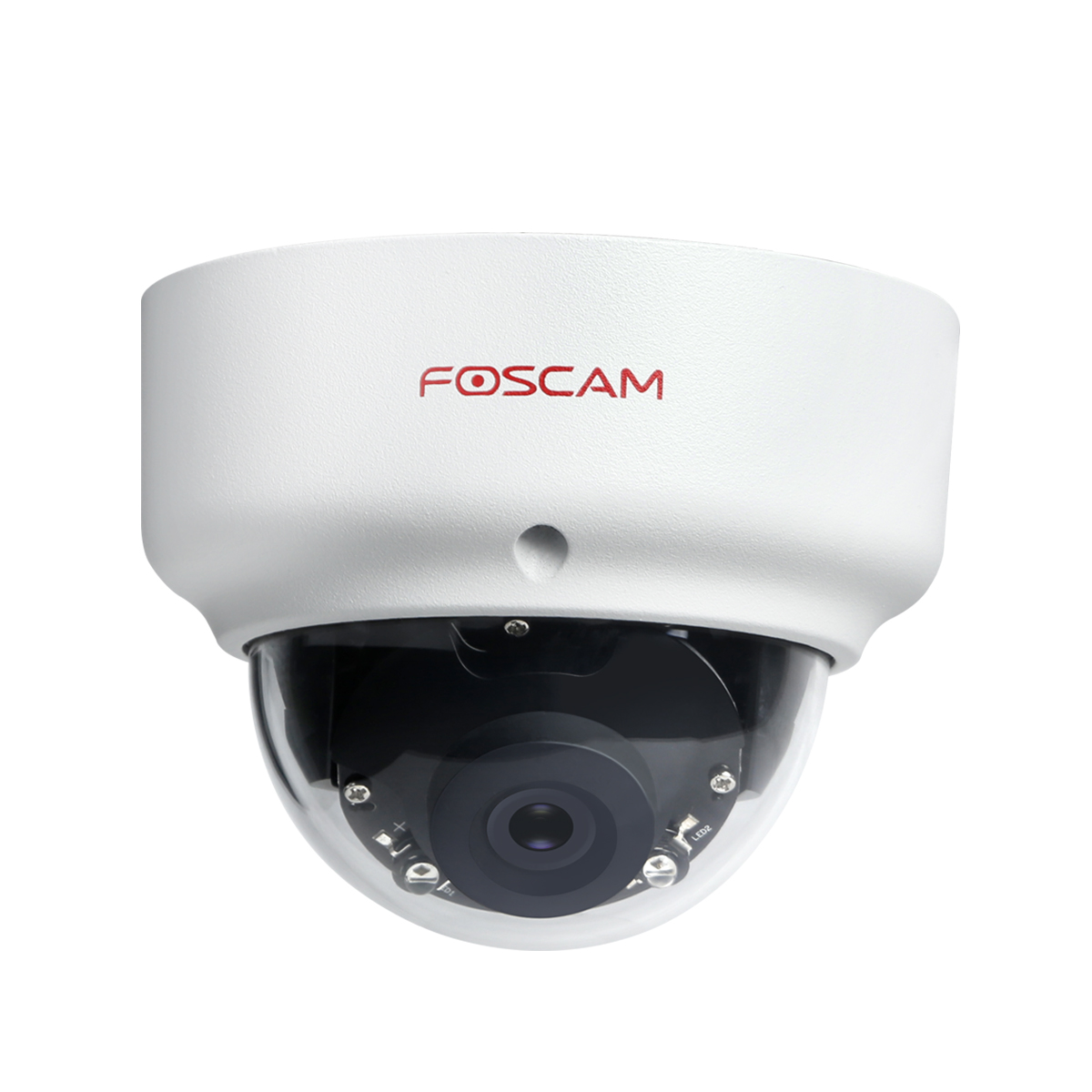 FOSCAM D2EP - Cámara IP Seguridad POE antivandálica IK10, slot Micro SD,2,0Mpx HD 1080p, AI Detección Humana blanca