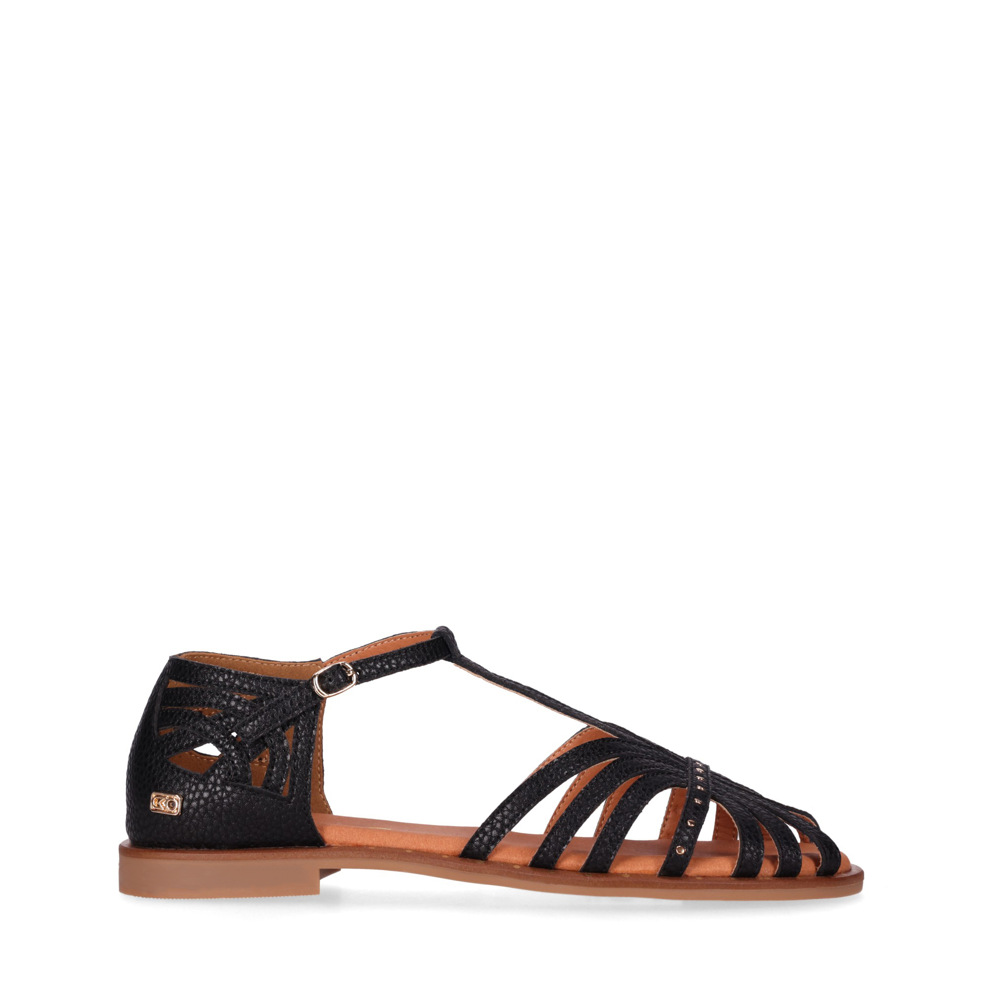 Chika10 Leather MUSAKA 27 Sandalias Planas Negro/Black