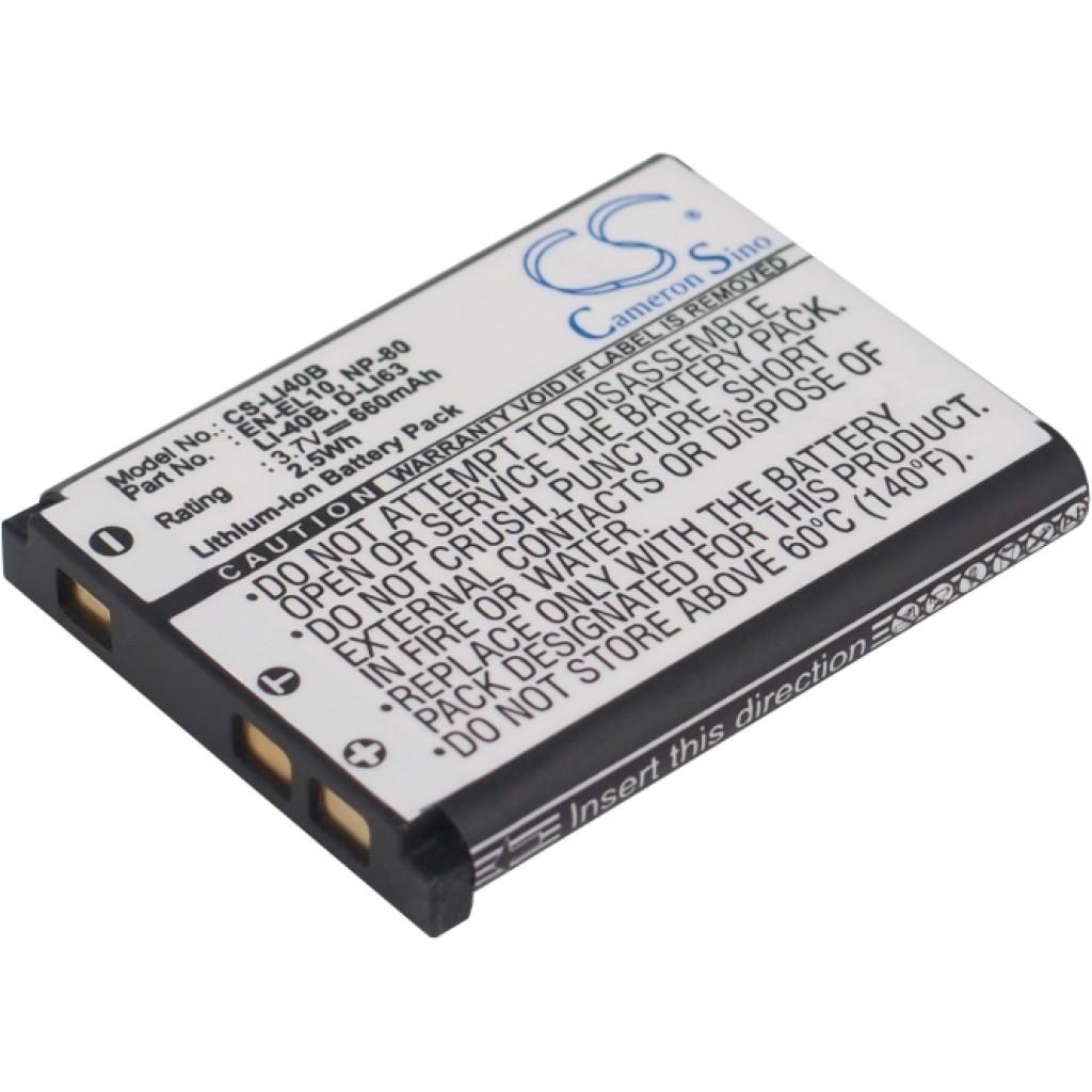 NO - Batería compatible cámara OLYMPUS LI-40B LI-42B / CASIO NP-80 / NIKON EN-EL 10 / GE DS5370 / ROLLEI DS5370 KODAK KLIC-7006