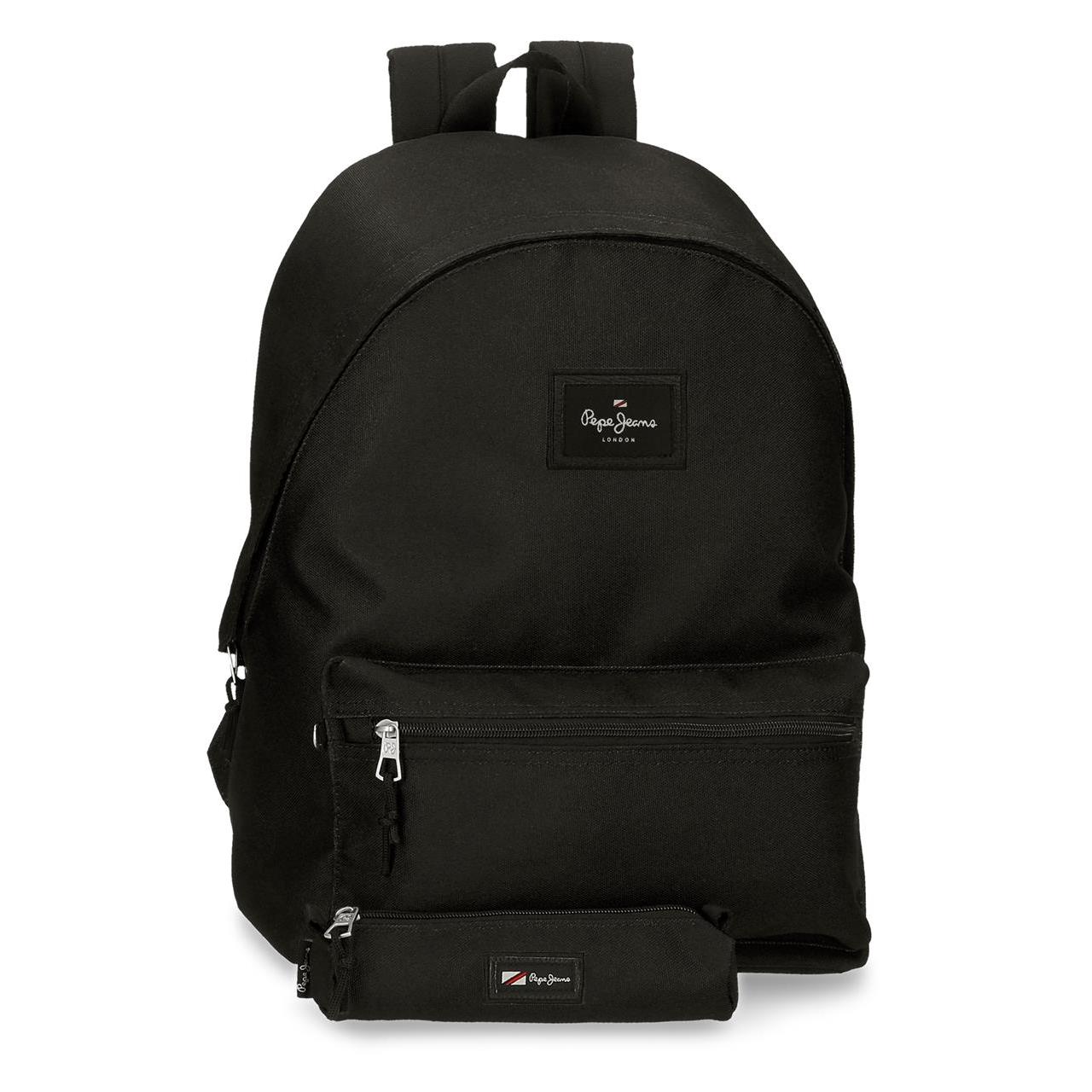 Mochila Pepe Jeans Aris, Poliéster, 31x44x17.5 cm con Compartimento para Portátil de 15.6 Pulgadas y Estuche a Juego