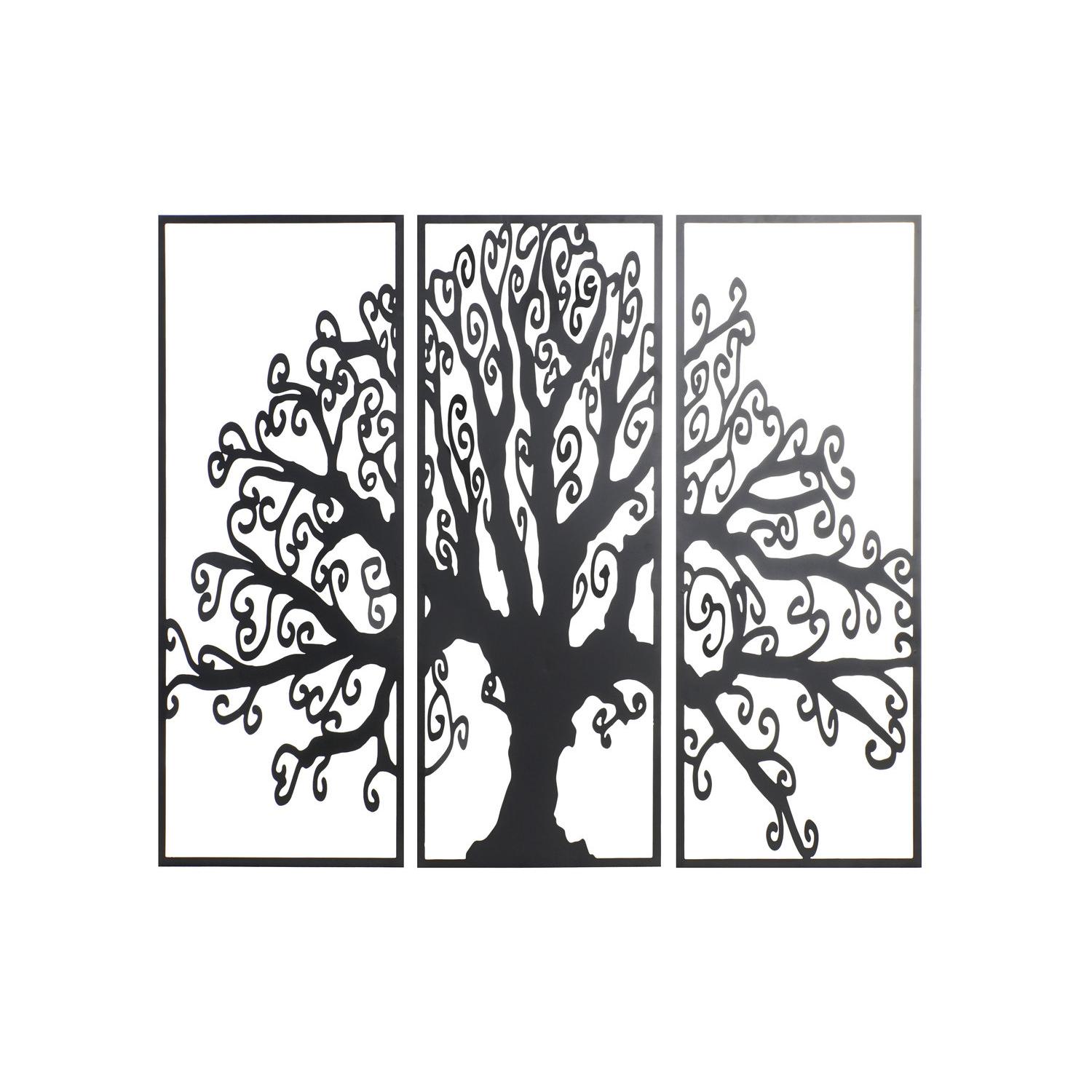 Decoracion Pared Set 3 Metal 105X1,3X91 Arbol El mejor complemento para tu hogar  -Fijalo-