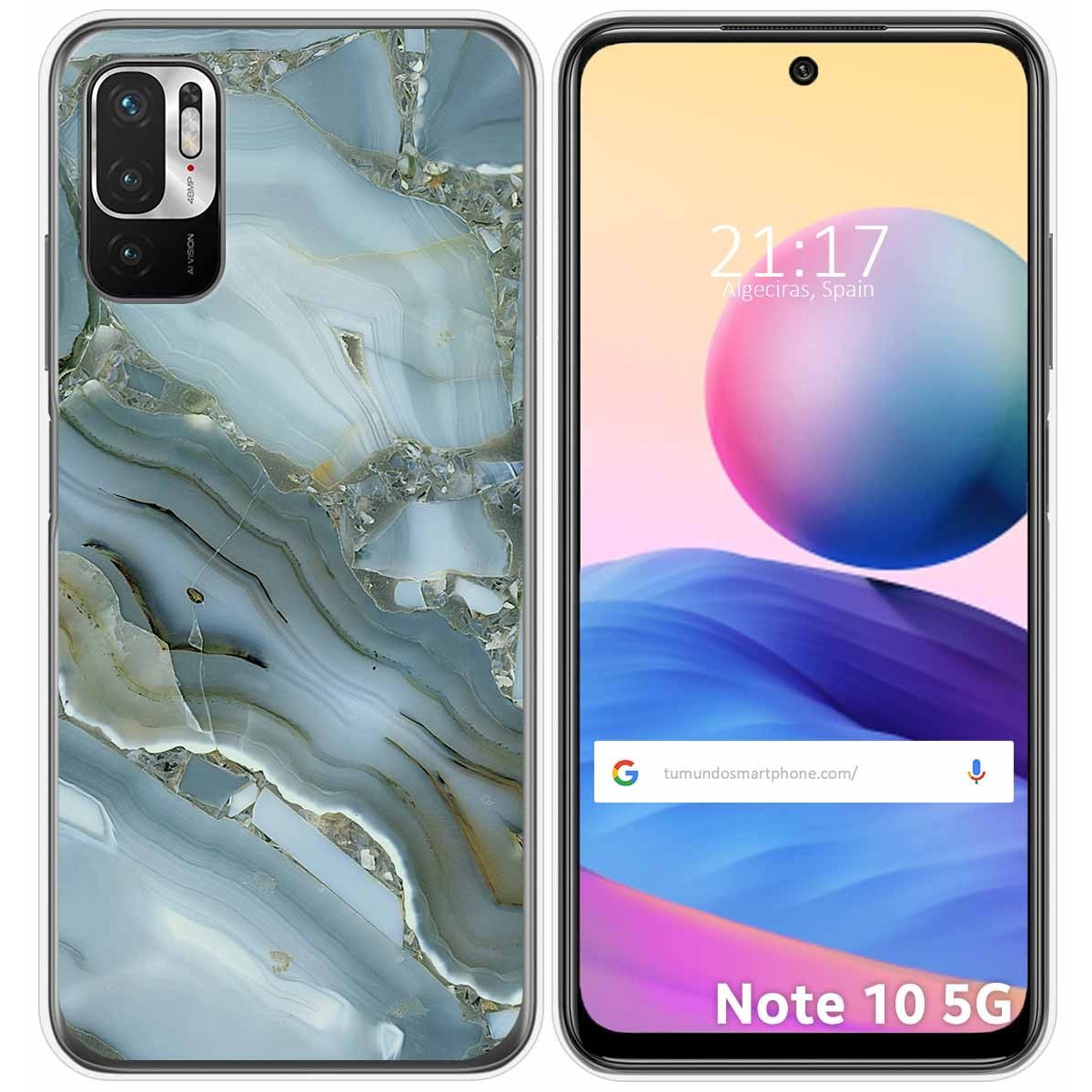 Tumundosmartphone Funda Gel Tpu para Xiaomi Redmi Note 10 5G / POCO M3 PRO 5G diseño Mármol 09 Dibujos