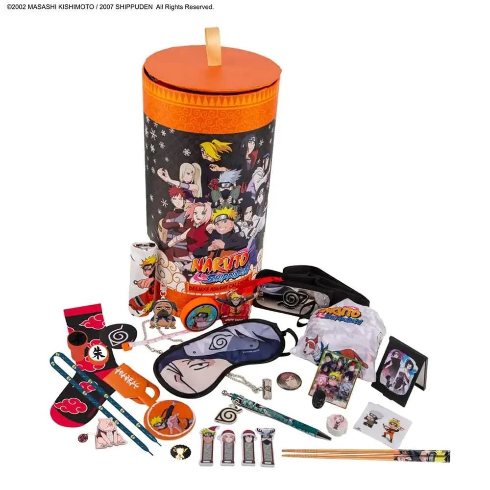Cinereplicas - Calendario de Adviento Deluxe Naruto CR2044 con 24 sorpresas temáticas para coleccionistas y fans, figuras y accesorios exclusivos