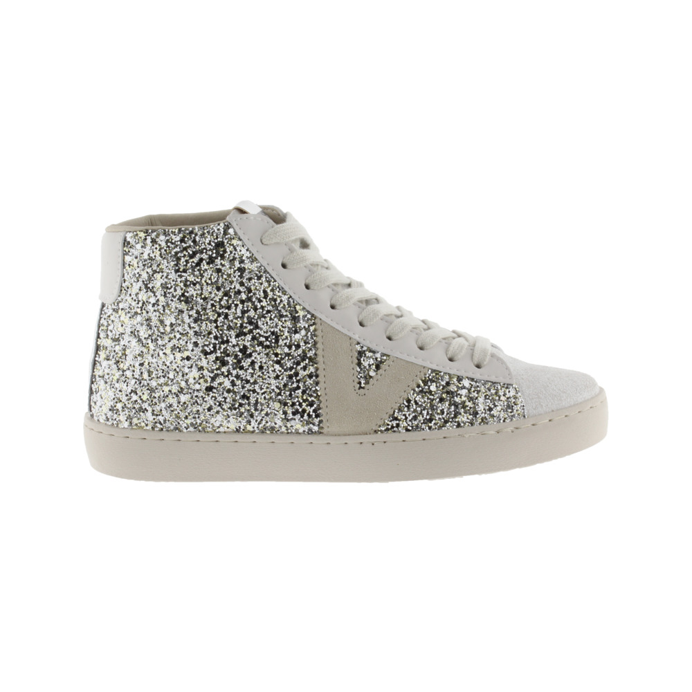 Victoria Berlín Zapatillas abotinadas de glitter con piezas de piel 1126189