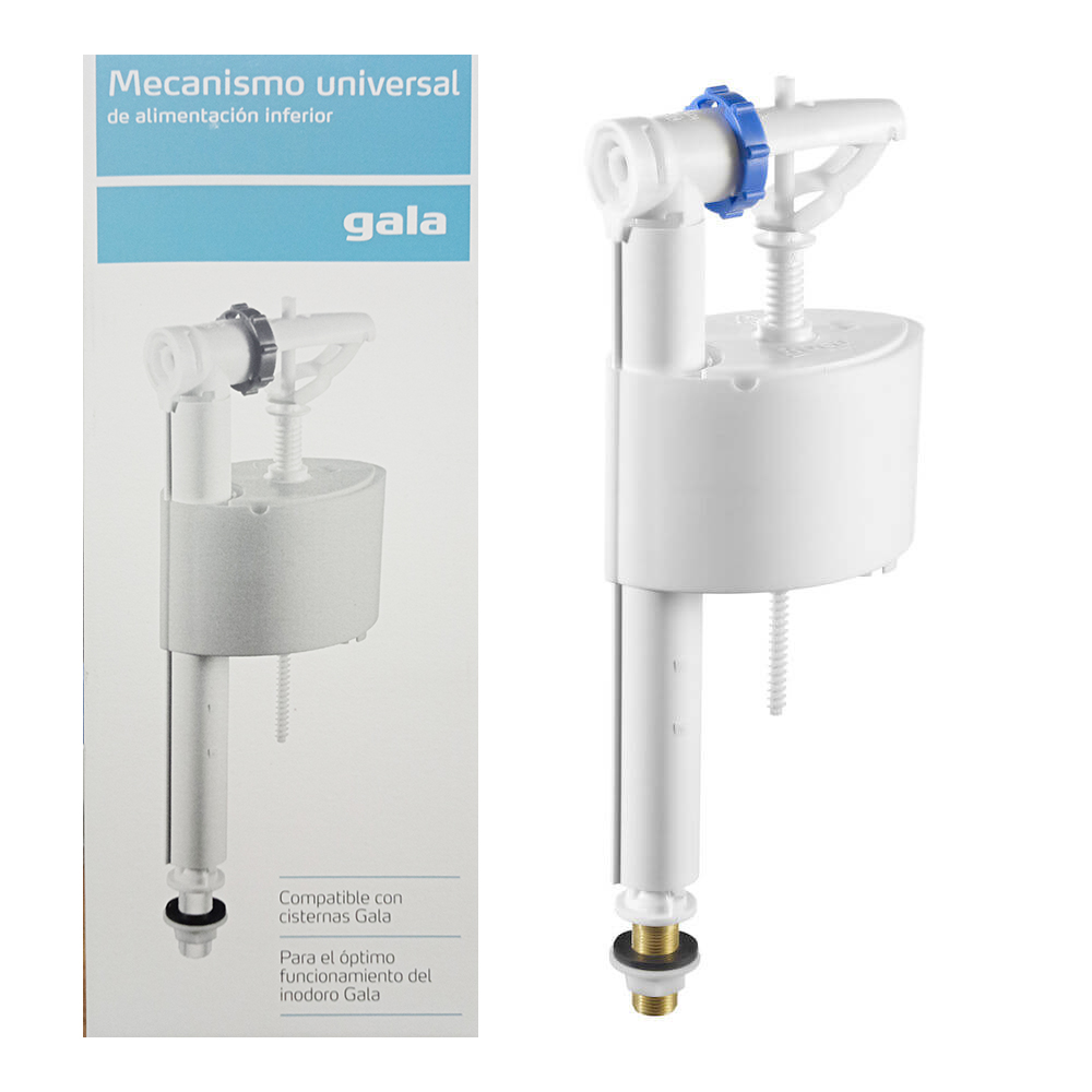 Descargador de cisterna wc Gala con pulsador simple. Kit mecanismo original  de descarga de un botón compatible Roca