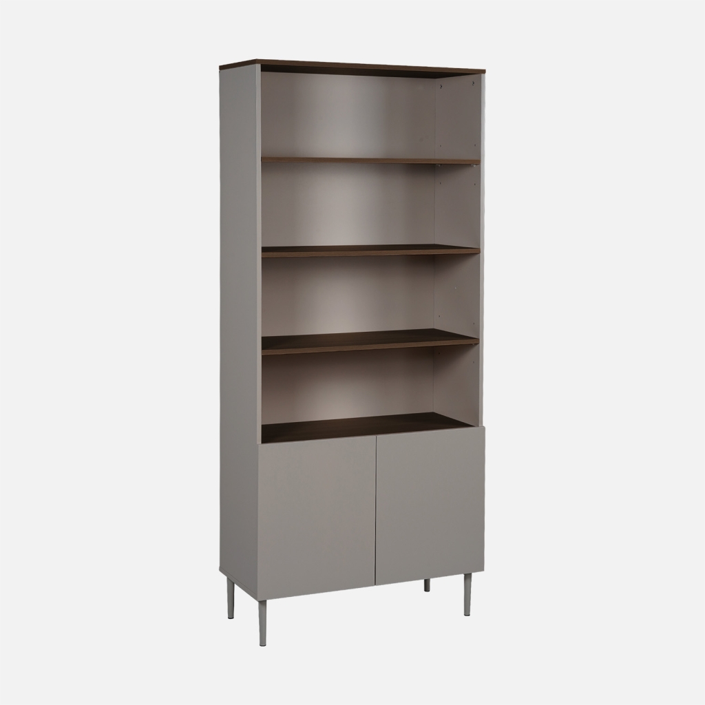 sweeek - Estantería, biblioteca de metal y decoración de madera de 6 niveles , Ashton , 80x35x180