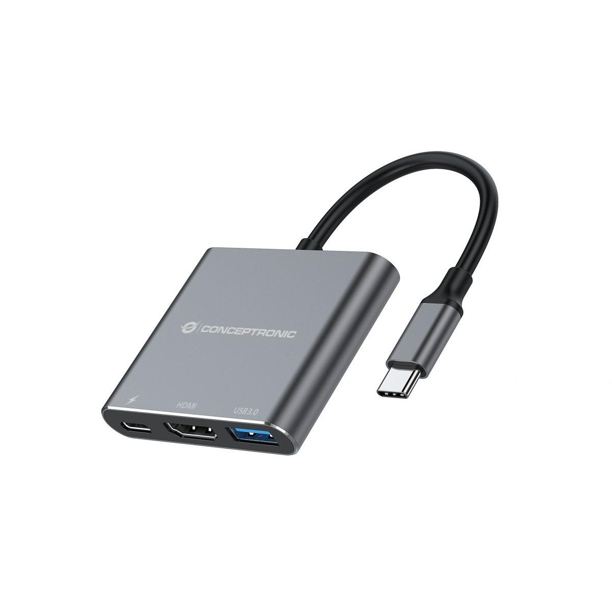 Conceptronic donn18g laptop dock and port replicator wired usb 3.2 gen 1 (3.1 gen 1) type-c gray