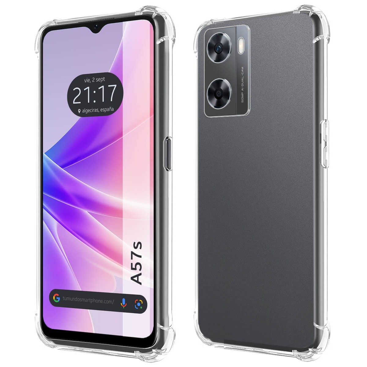 Tumundosmartphone Funda Silicona Antigolpes Transparente TPU Reforzado Oppo A57s
