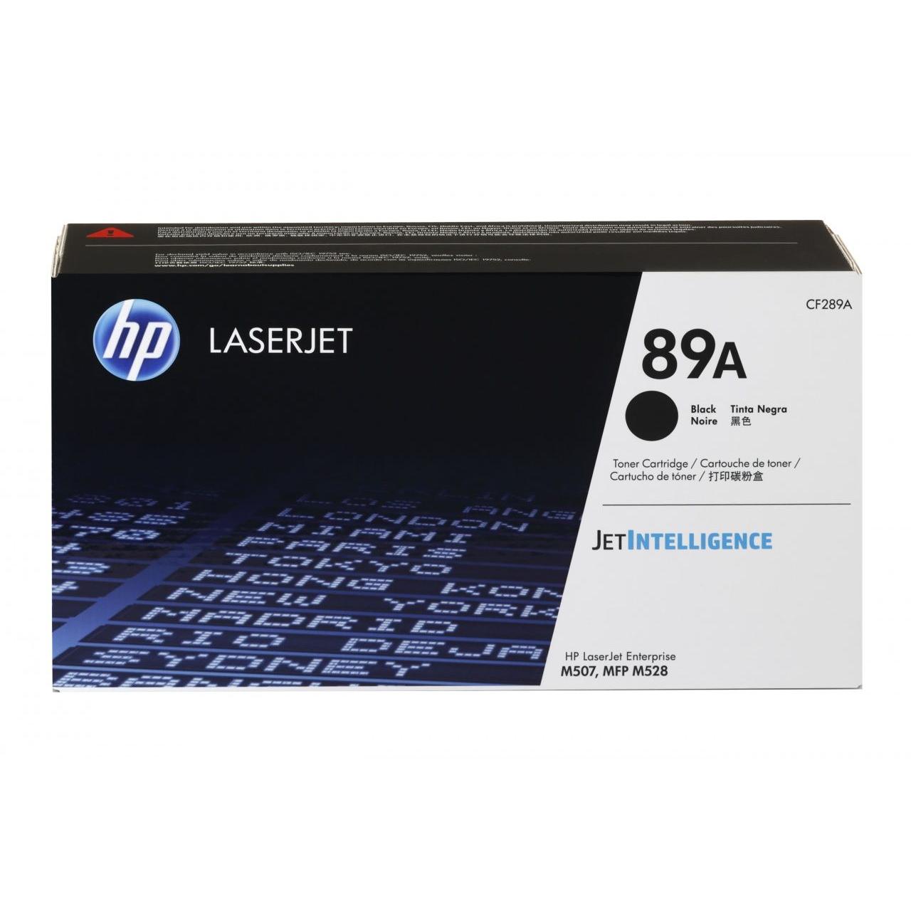 HP - Tóner original CF289A para impresoras láser HP LaserJet Enterprise, negro, hasta 5.000 páginas con 5 % de cobertura, compatible con modelos M507 y M528