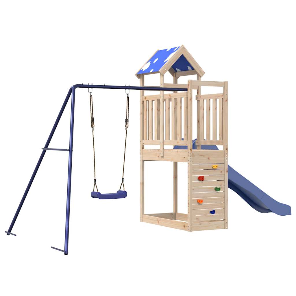 vidaXL Parque infantil de exterior Casa de Juegos Niño  Material Madera maciza de pino, Madera maciza impregnada, Madera maciza douglas